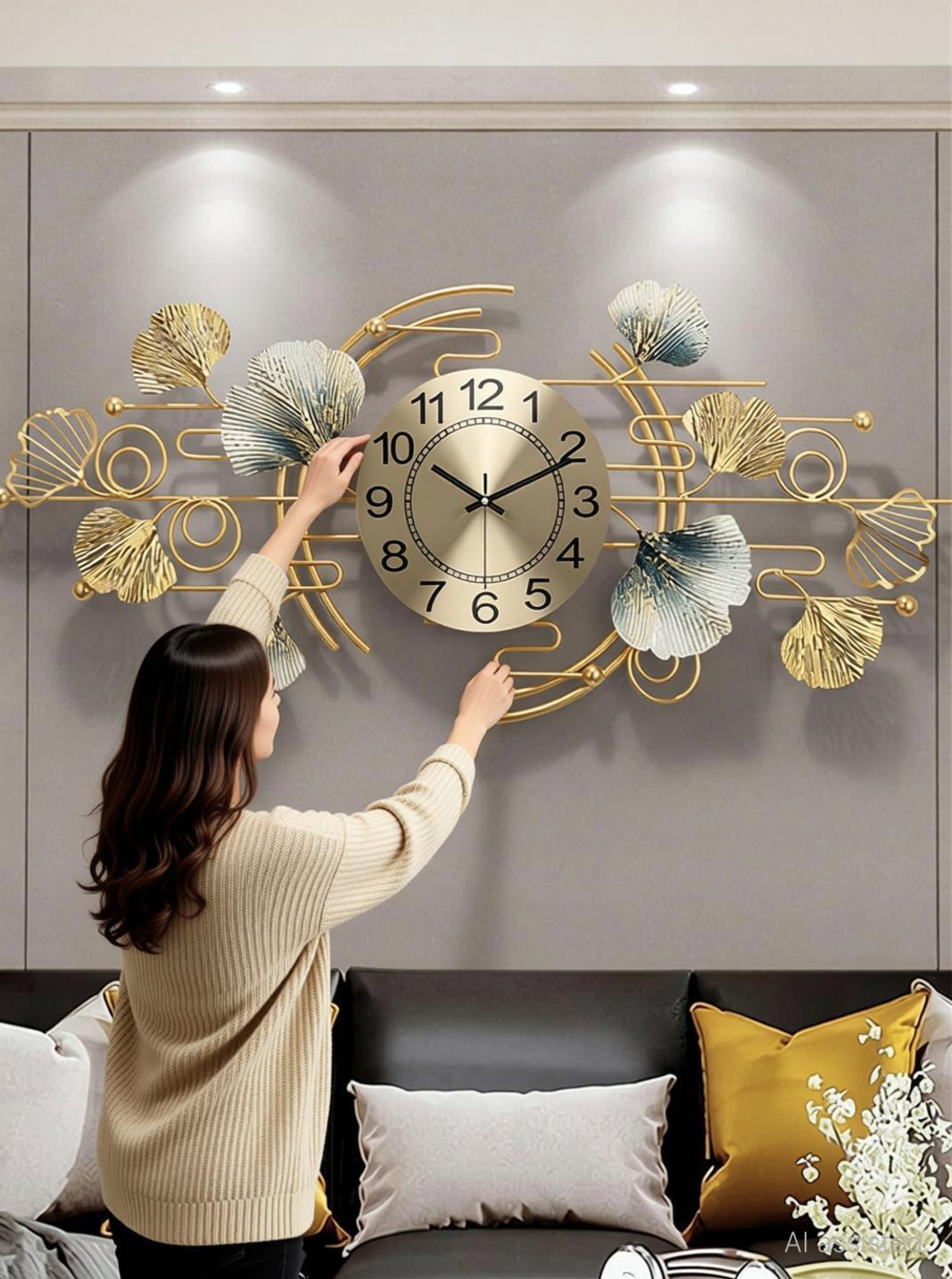 Image of LuxeLookz Analog 34 cm X 71 cm Wall Clock (Multicolor, Without Glass, Standard)