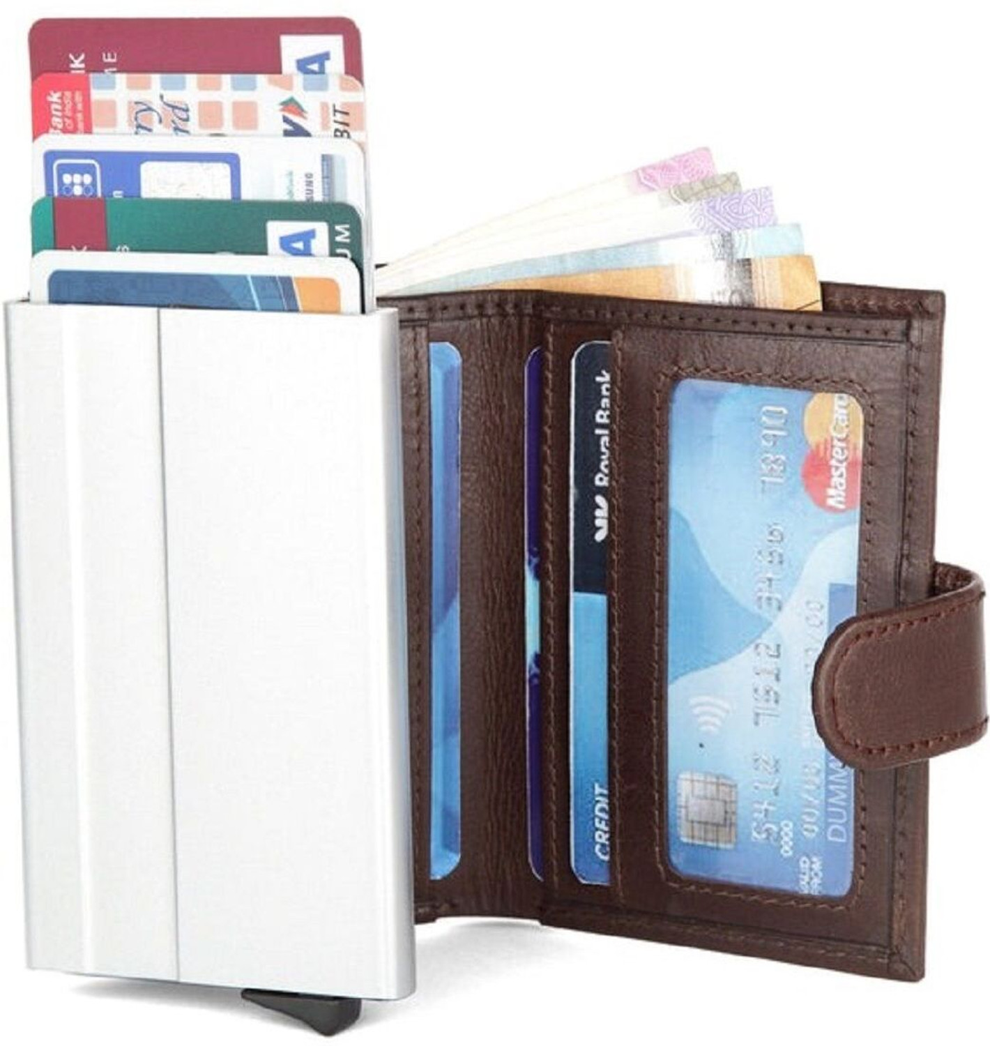 Image of KILLER Men Casual, Formal Brown Artificial Leather RFID Card Holder (11 Card Slots)
