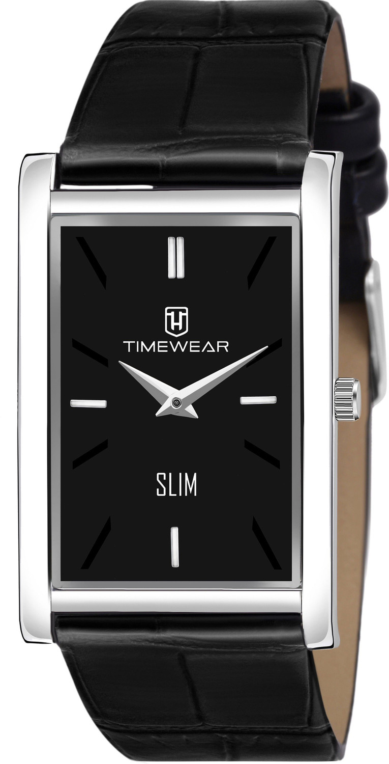 290BDTG TIMEWEAR Slim Series Black Dial Black Leather Strap Two Hands 