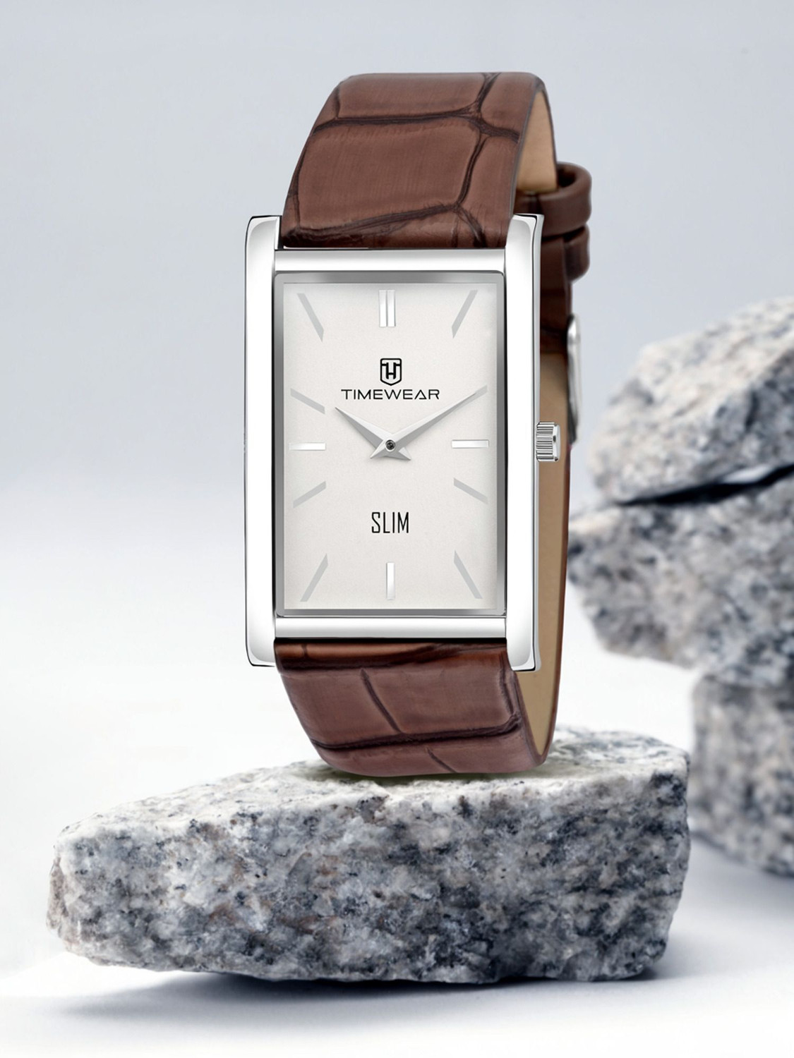292WDTG TIMEWEAR Slim Series Two Hands Brown Leather Strap Analog Watch  - For Men