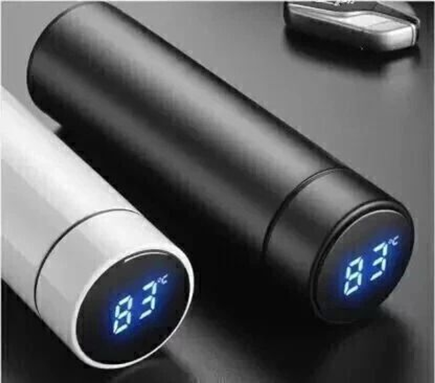 Image of Provo Stainless Steel Vacuum Flask Set with 3 Steel Cups 500 ml Steel Flask (Pack of 1, Black)
