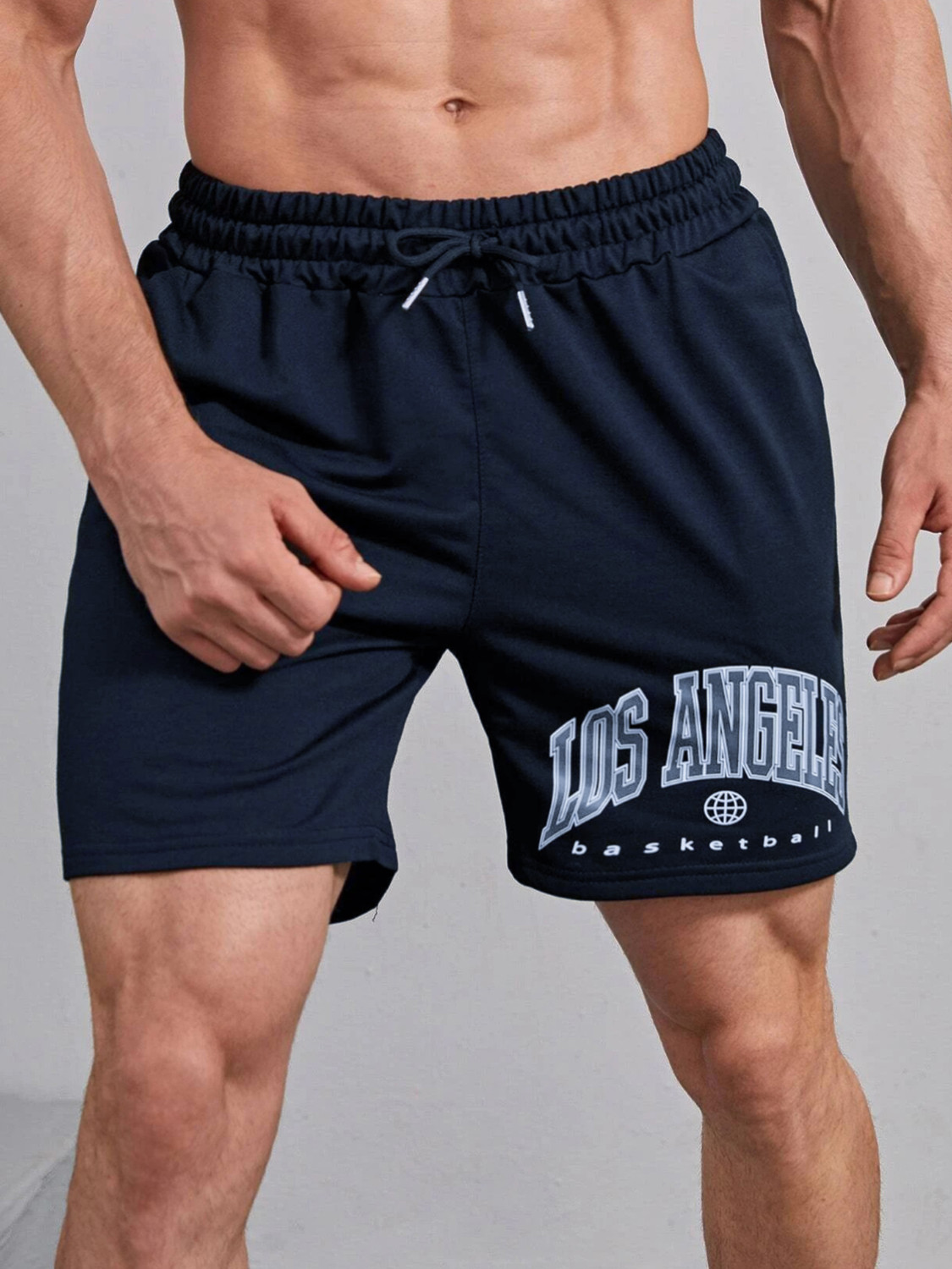 Image of Jump Cuts Printed Men Black, Dark Blue Basic Shorts