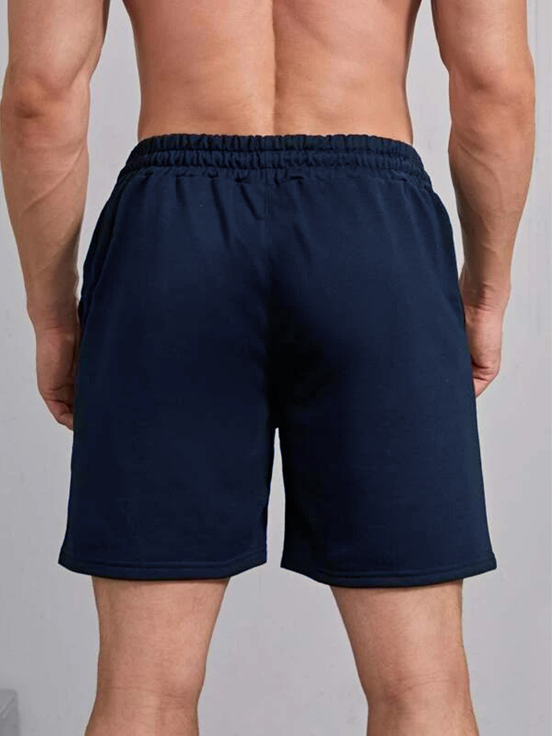 Image of Jump Cuts Printed Men Black, Dark Blue Basic Shorts