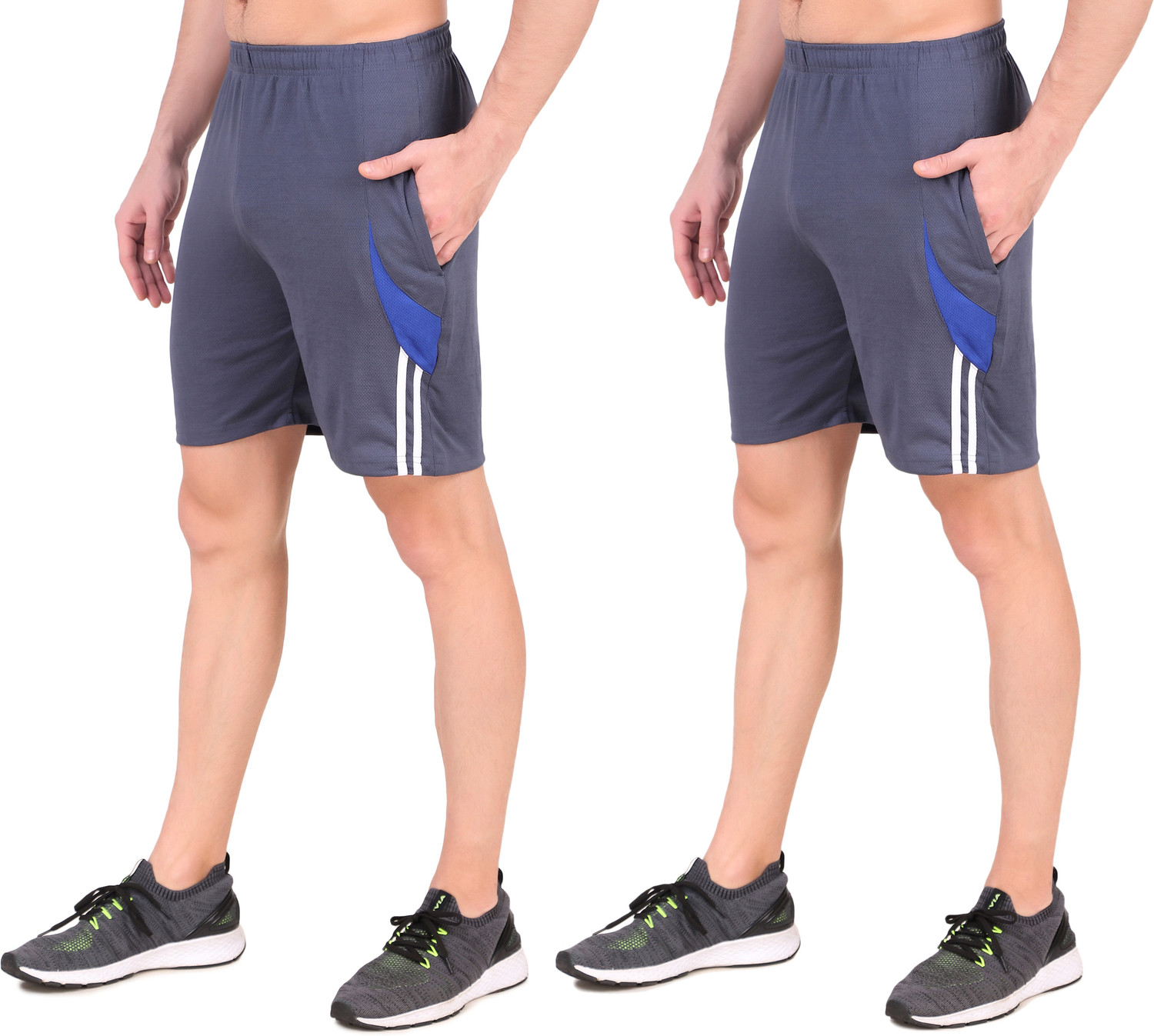 Image of M.R.D. Solid Men & Women Grey Sports Shorts