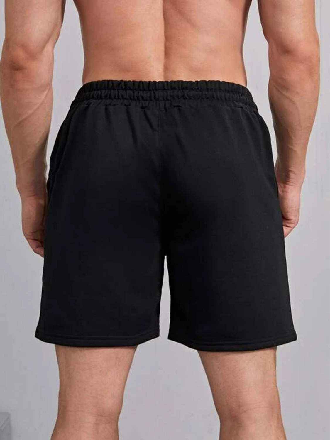 Image of Jump Cuts Printed Men Black, Dark Blue Basic Shorts