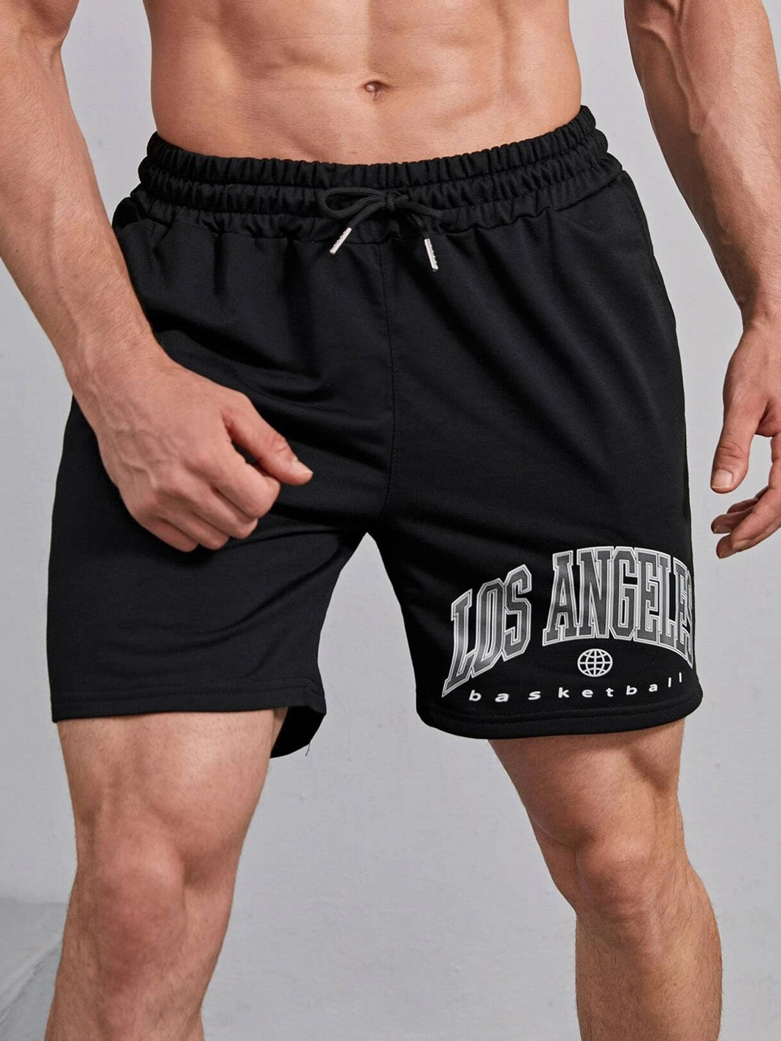 Image of Jump Cuts Printed Men Black, Dark Blue Basic Shorts
