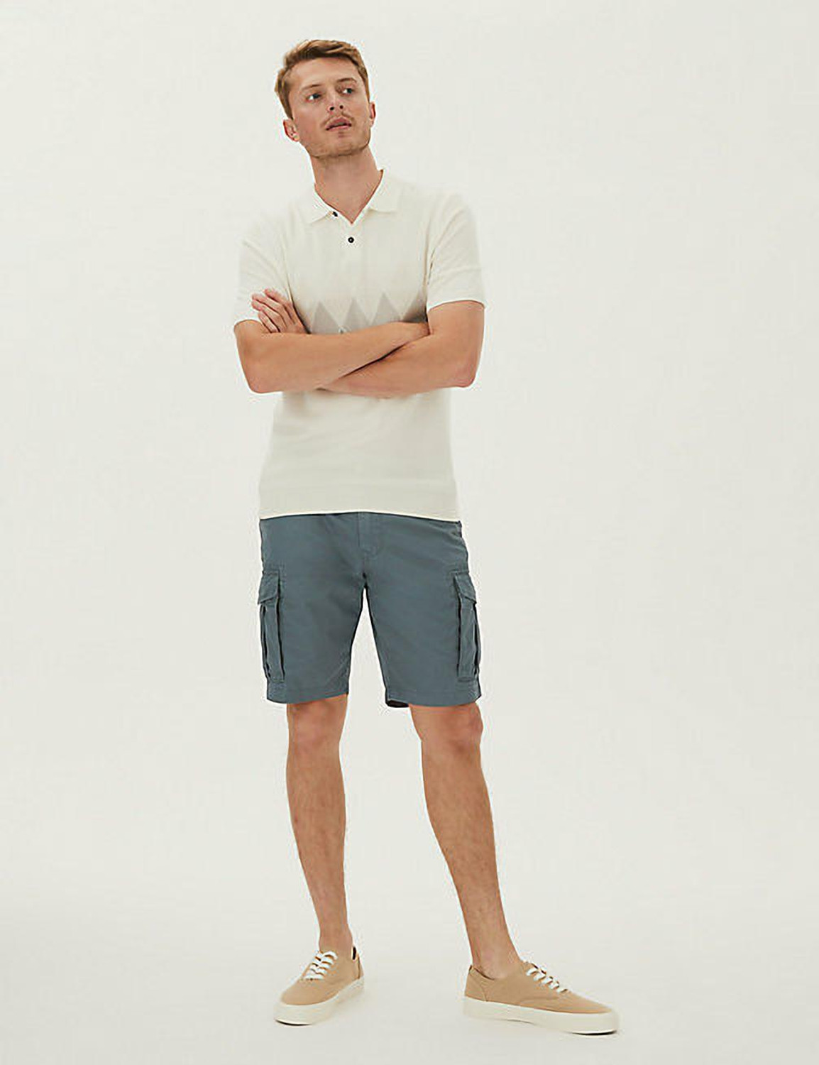 Marks and spencer sale mens white shorts