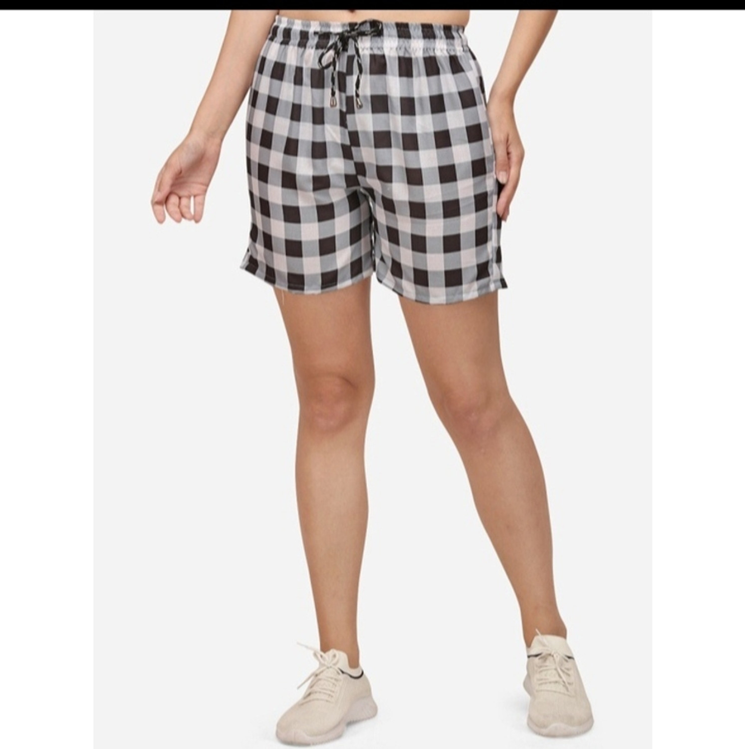 Image of KLART Pack of 2 Checkered Women Black Regular Shorts