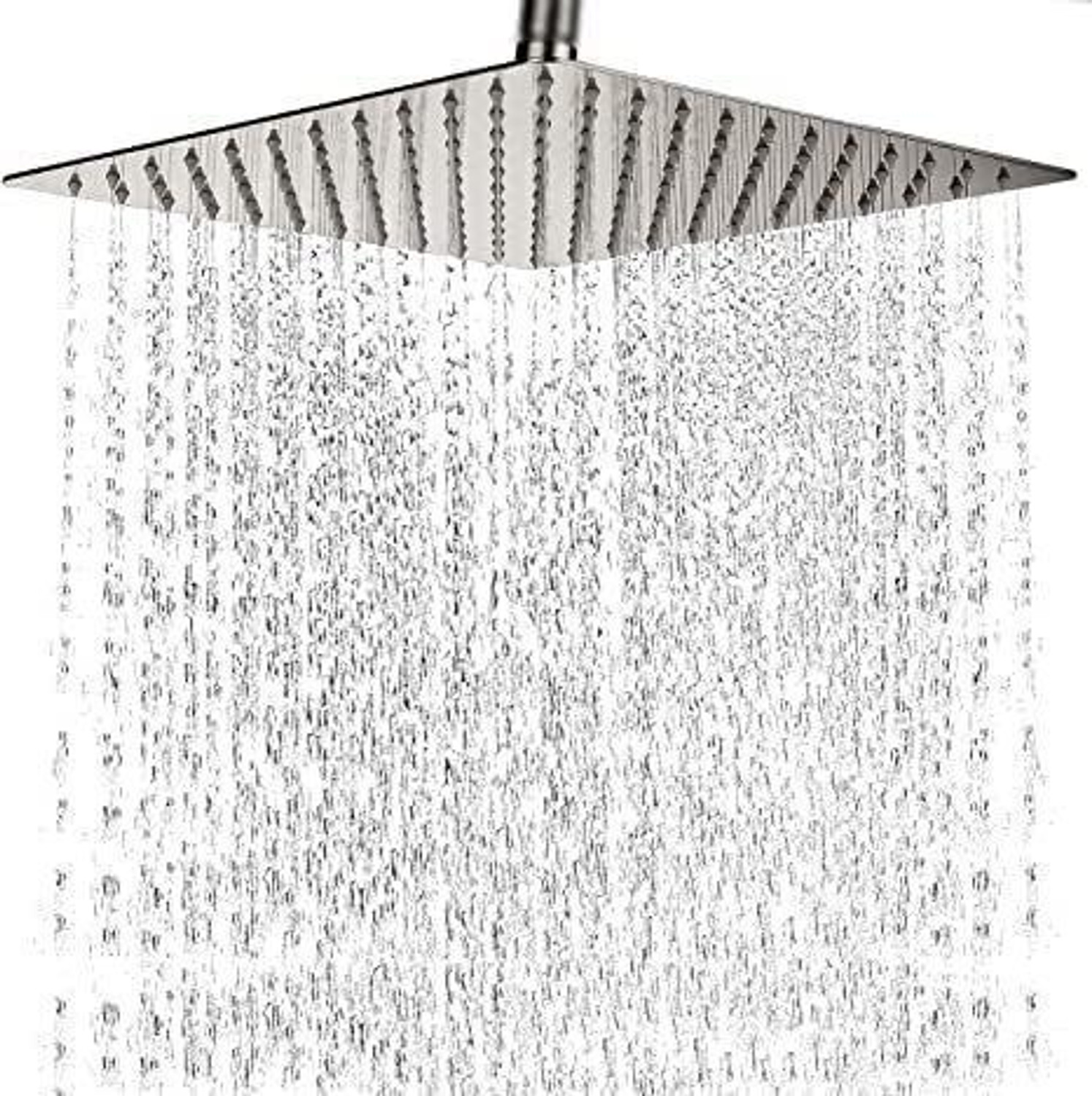 12 Inch Rain Shower Head with 18 Inch Rectangle Shower Arm Set Fixed M