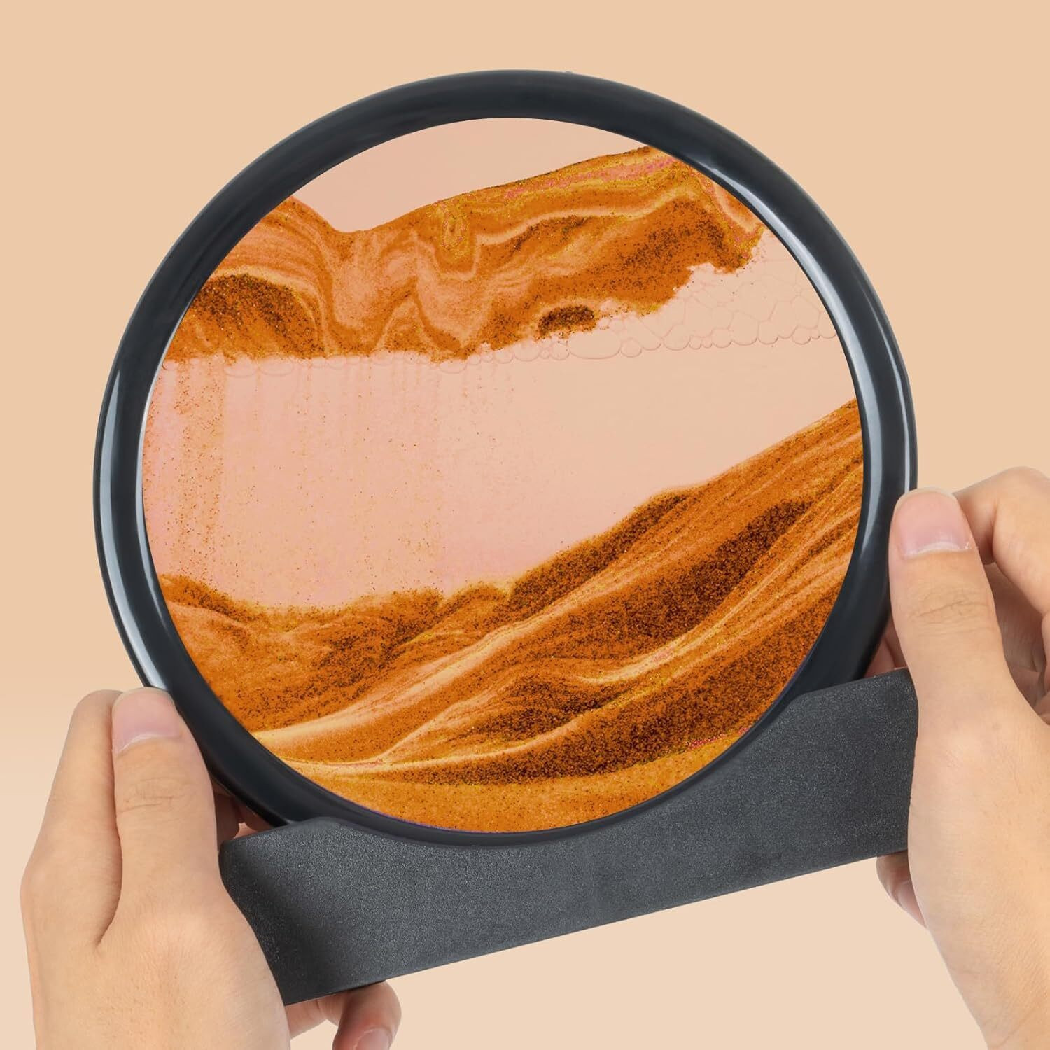 Image of Radhesales Moving Sand Art Picture Frame - 3D Liquid Motion Sandscape Painting. Decorative Showpiece - 10 cm (Plastic, Multicolor)