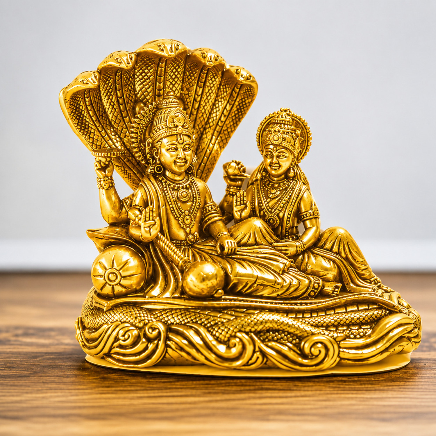 Image of HUBZONES Resin Lord Vishnu Statue Venketshwar Idol Decorative Showpiece - 22 cm (Polyresin, Multicolor)