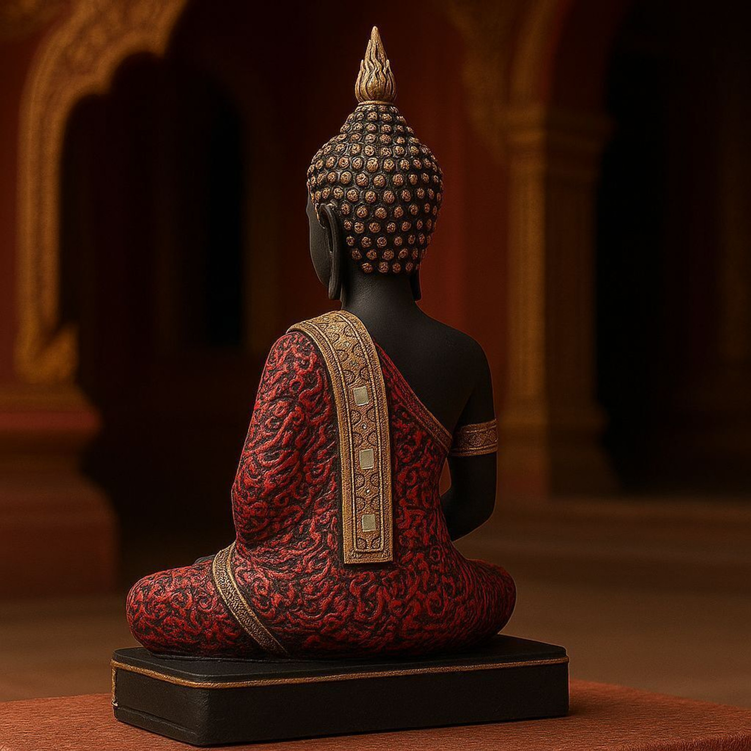 Image of Stockwing Buddha statue 001 Decorative Showpiece - 30 cm (Fabric, Black, Gold, Maroon)
