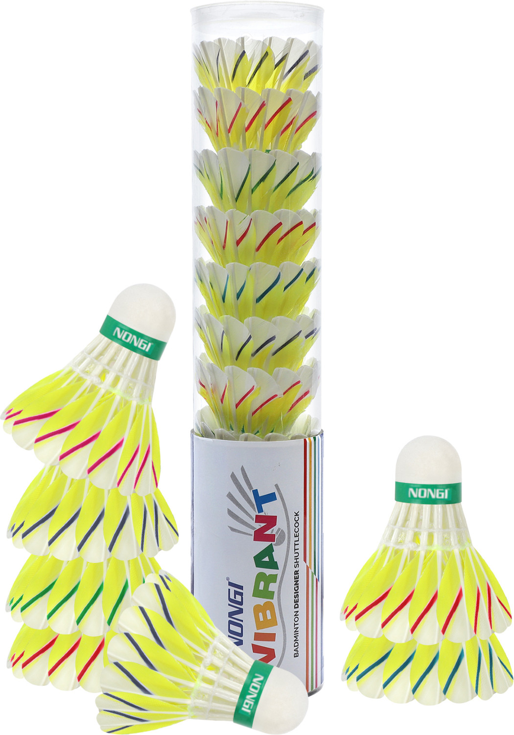 Image of Nongi 400 Colored Feather Shuttle - Multicolor (Medium, 77, Pack of 10)
