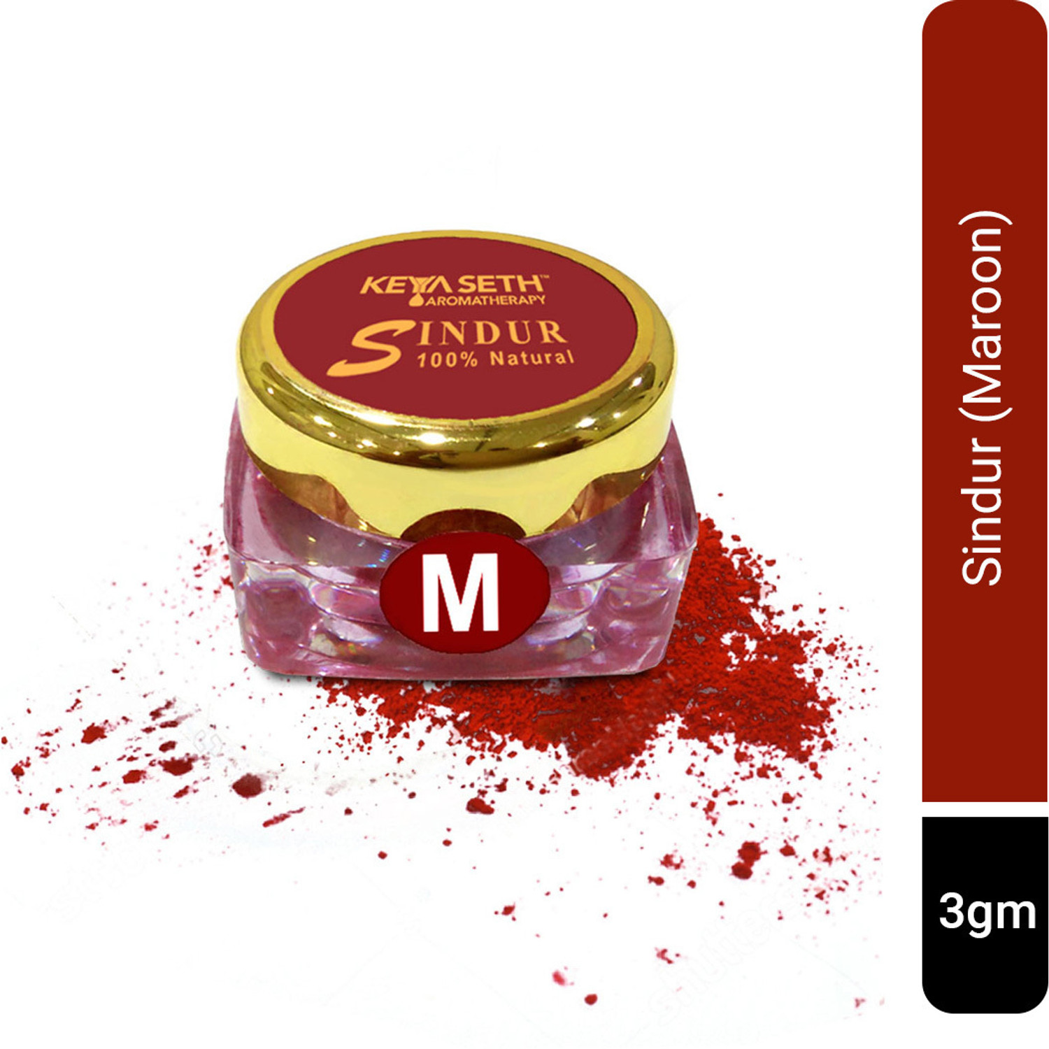 KEYA SETH AROMATHERAPY 100% Natural Dust Sindoor Maroon with Herbs Ext