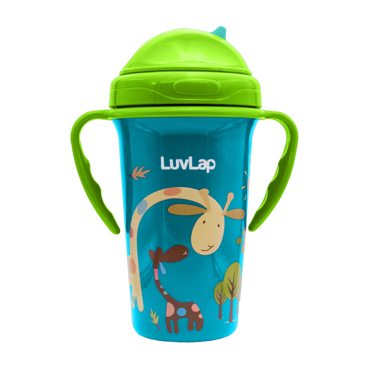 LuvLap Tiny Giffy Sippy Cup, Silicone Straw, BPA Free, 18m+  (Green)