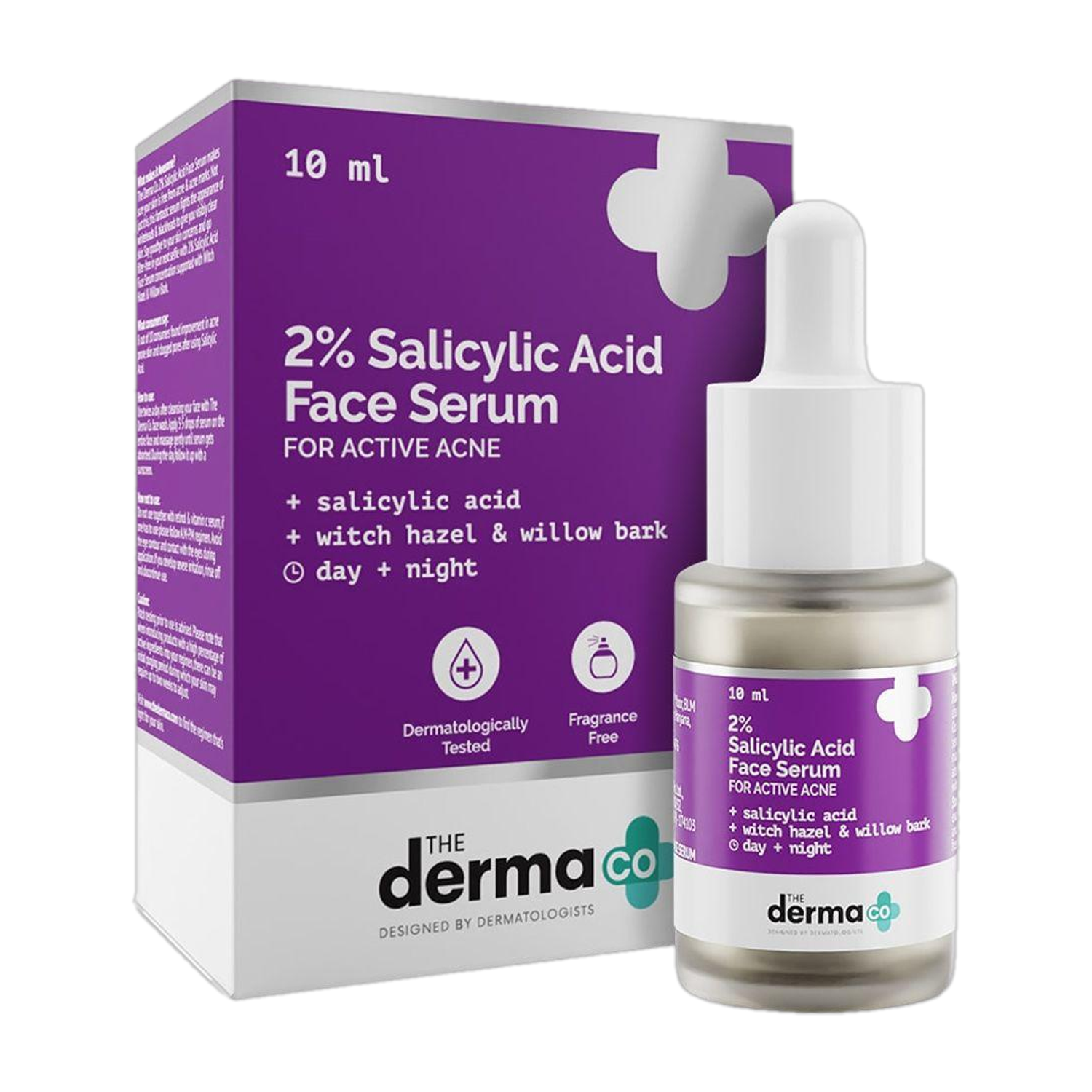 The Derma Co 2% Salicylic Acid Serum with Witch Hazel & Willow Bark for Active Acne
