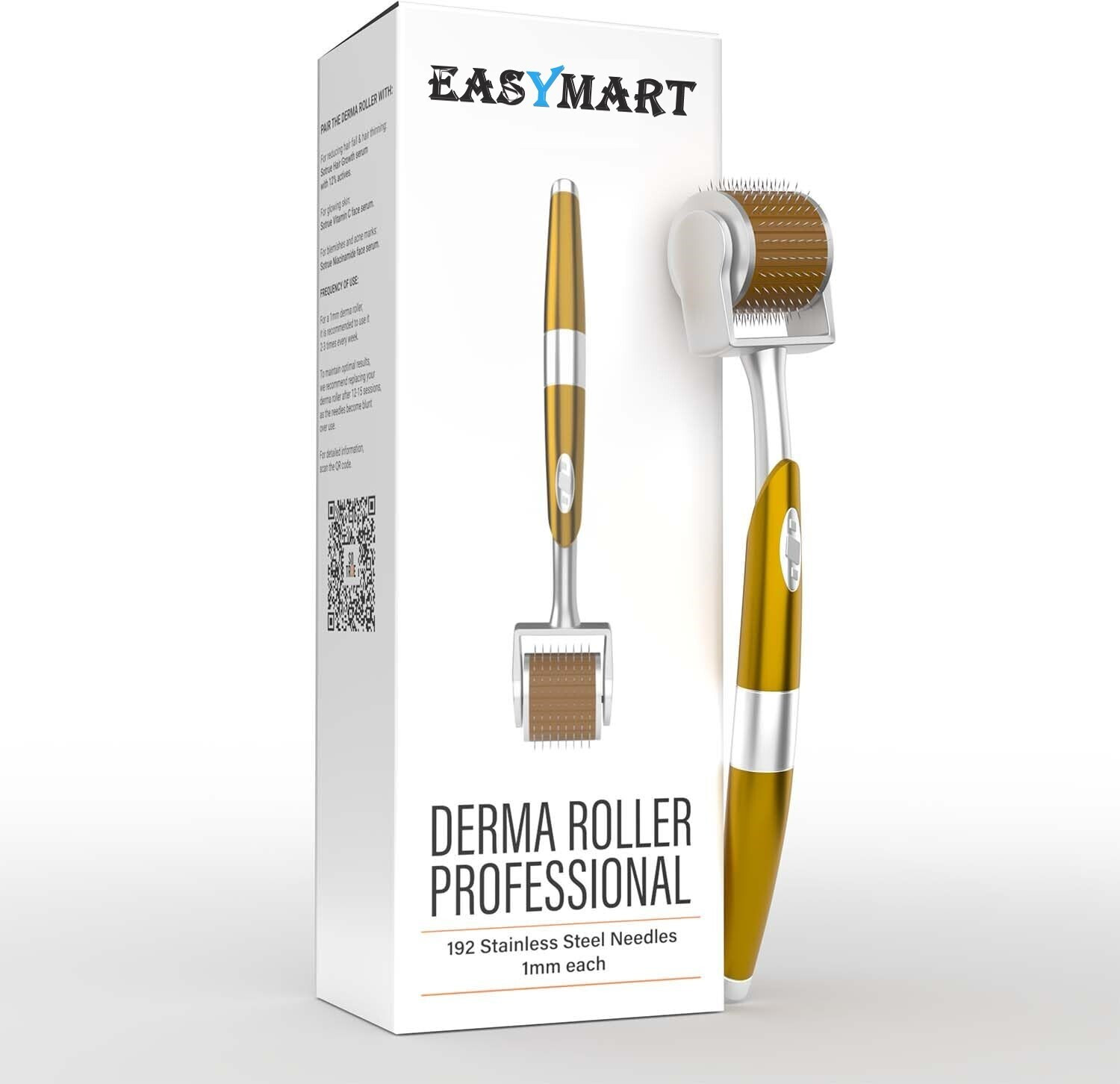 Easymart Professional Gold Plated 192 Needles Titanium Alloy Derma Rol