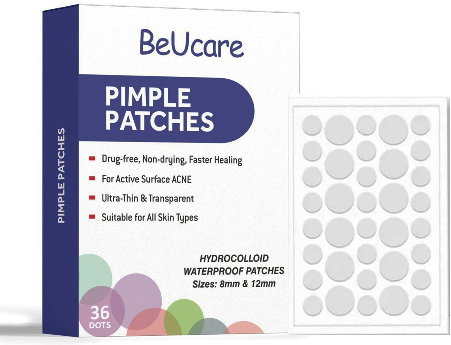 BeUcare Acne Pimple Patch-Invisible Facial Dots with 100% Hydrocolloid