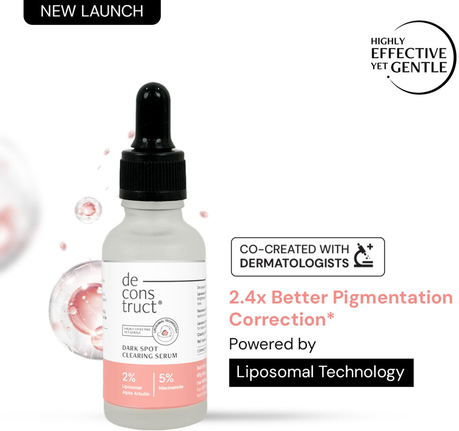 deconstruct Clearing Serum 2% Alpha Arbutin +5% Niacinamide | Detan Day Serum for clear skin