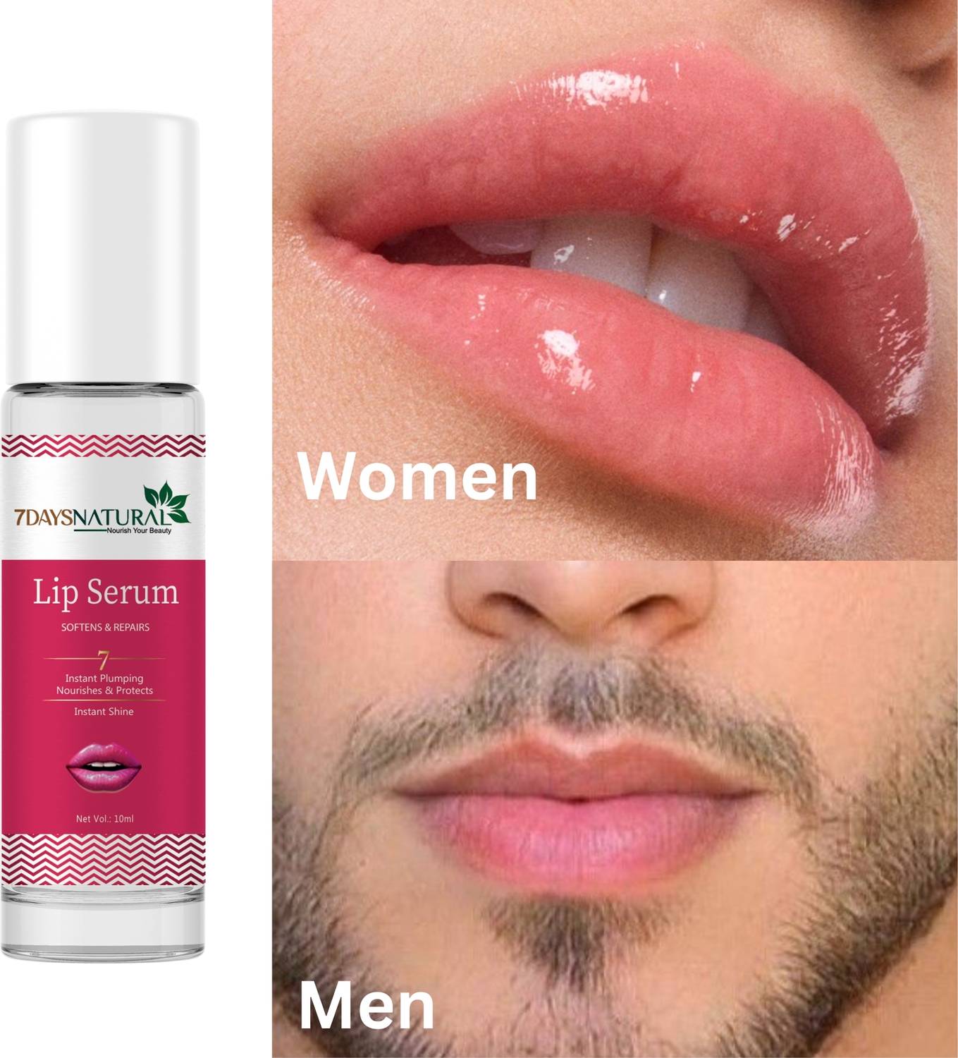 7 Days Lip Serum - Advanced Brightening Therapy for Soft, Moisturised Lips With Glossy