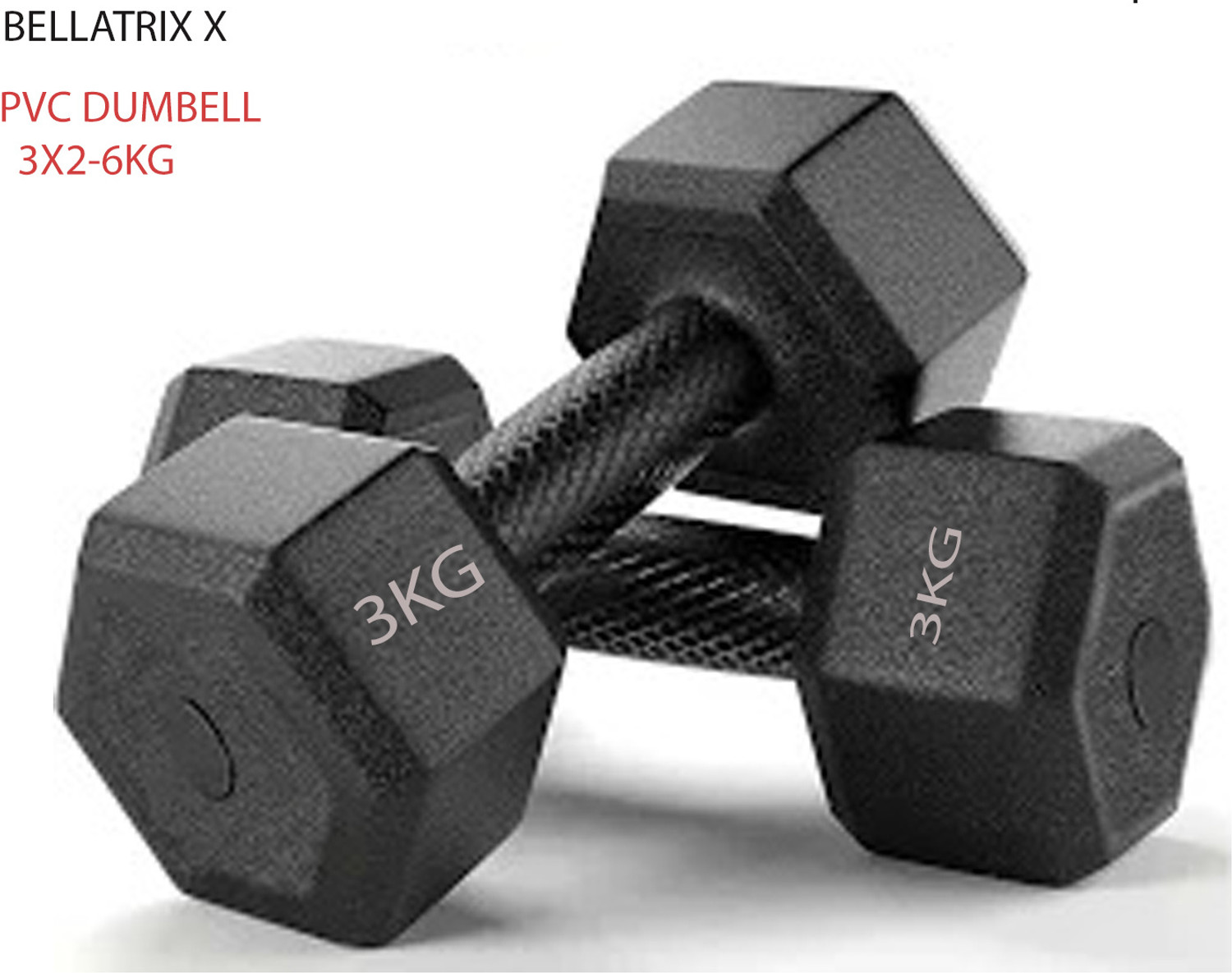 Image of WILORA 6 kg 3KG HEXA DUMBBELL SET (2PC'S*3KG'S=6KG'S) FOR HOME WORKOUT Home Gym Combo