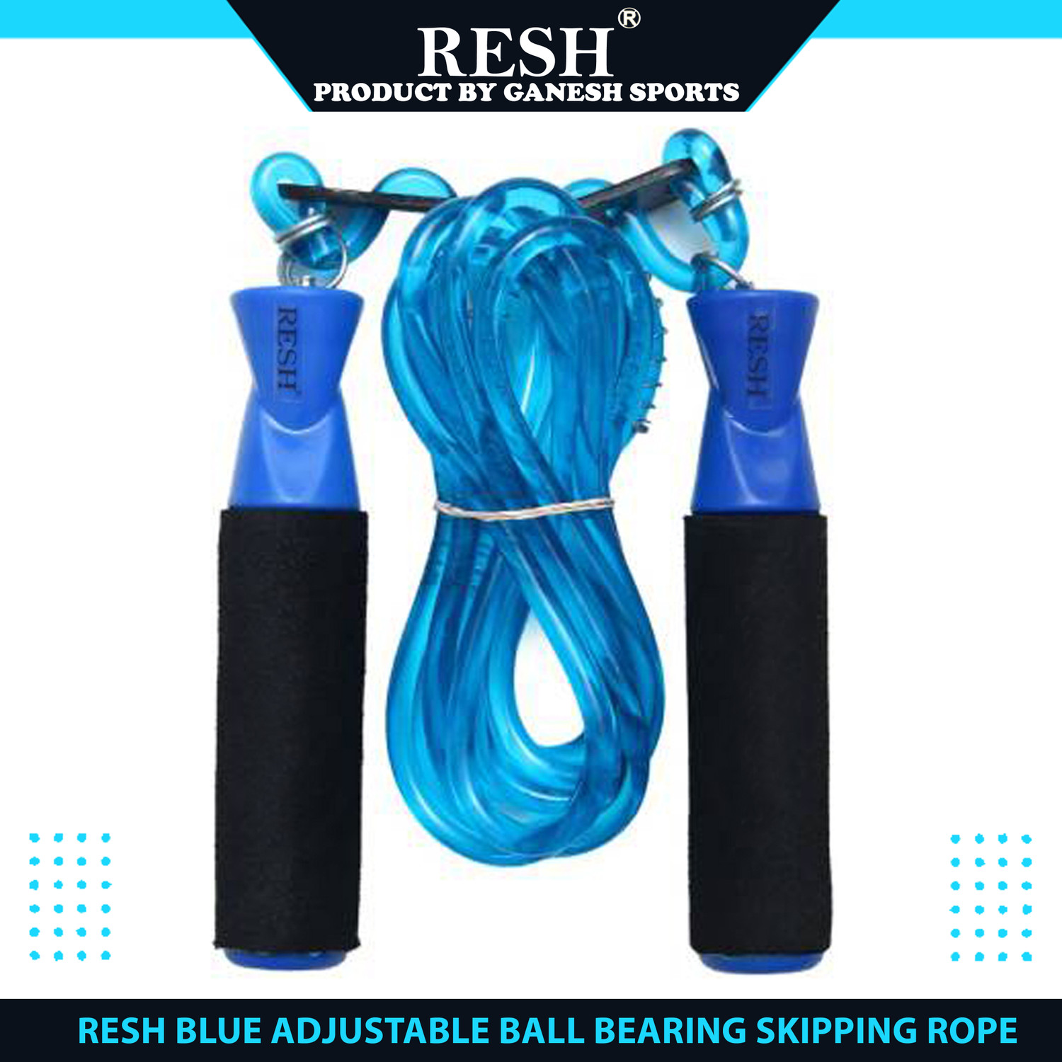 Resh Blue Adjustable Ball Bearing Skipping Rope – Smooth Spin