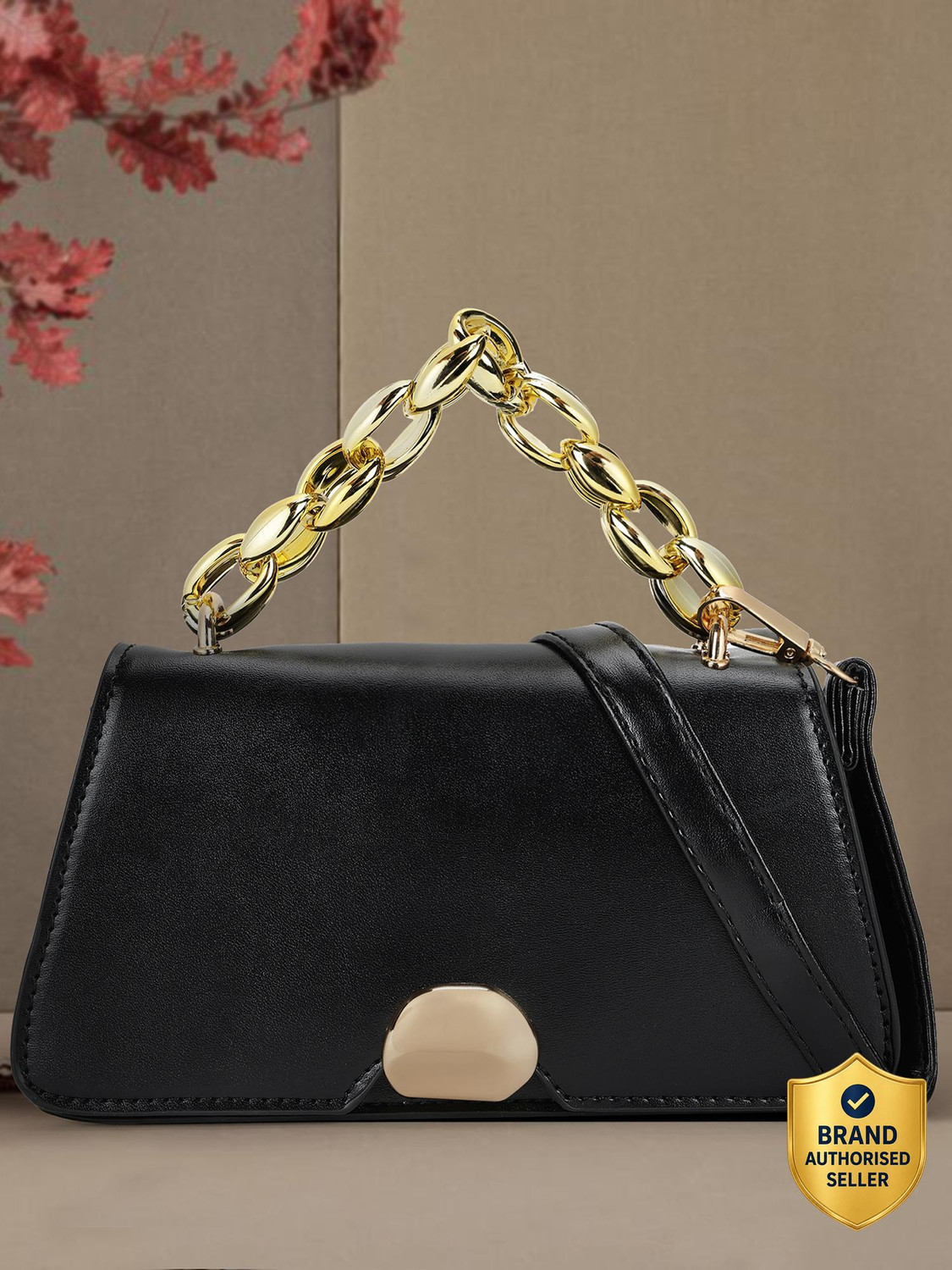 Fastrack Black Sling Bag Solid Black Sling Bag