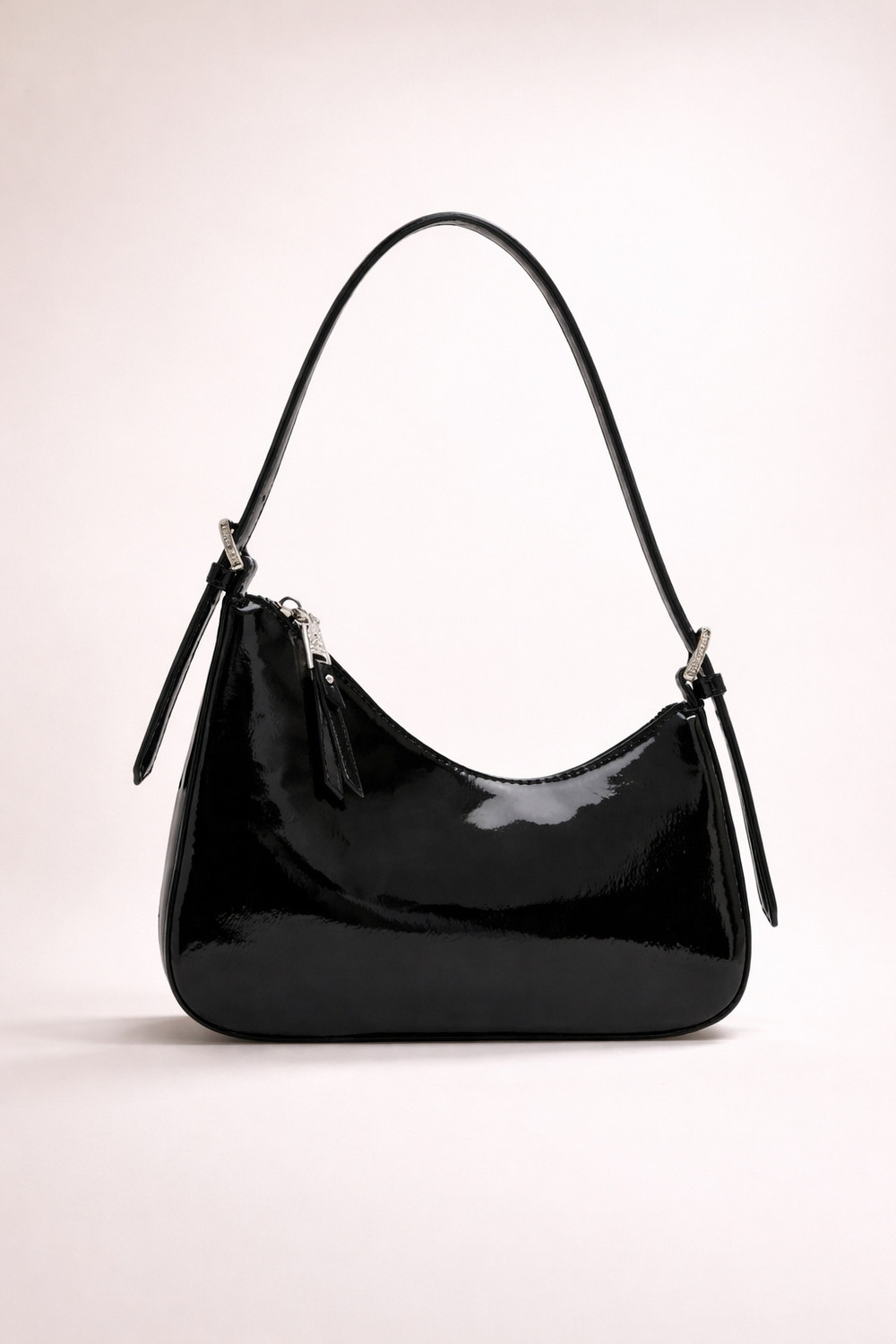 Haveglam Black Shoulder Bag Half Moon Korean Bags Lightweight Phone Purse For Party Shopping Clubing