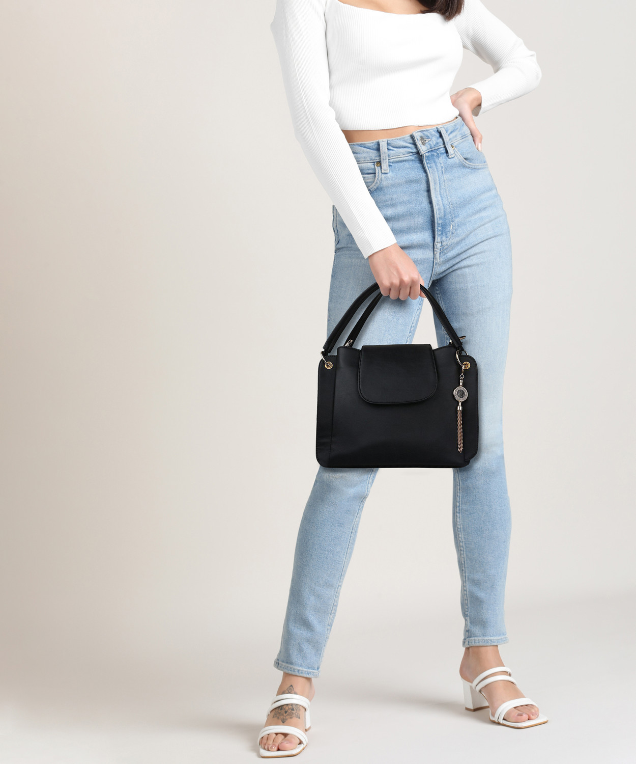 Image of Roseberries Black Sling Bag Rose59754Flap