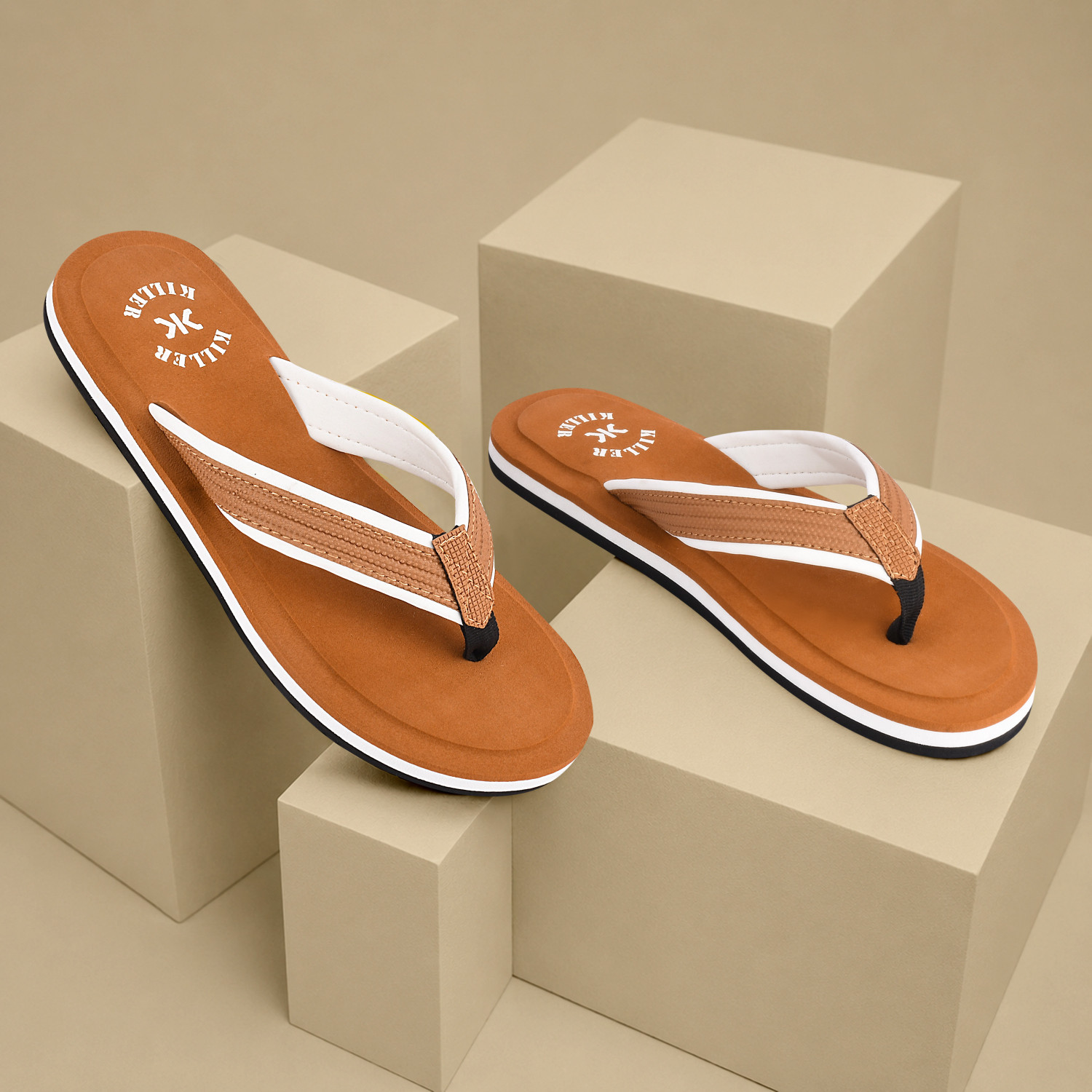 Image of RED TAPE Men Slides (White , 11)