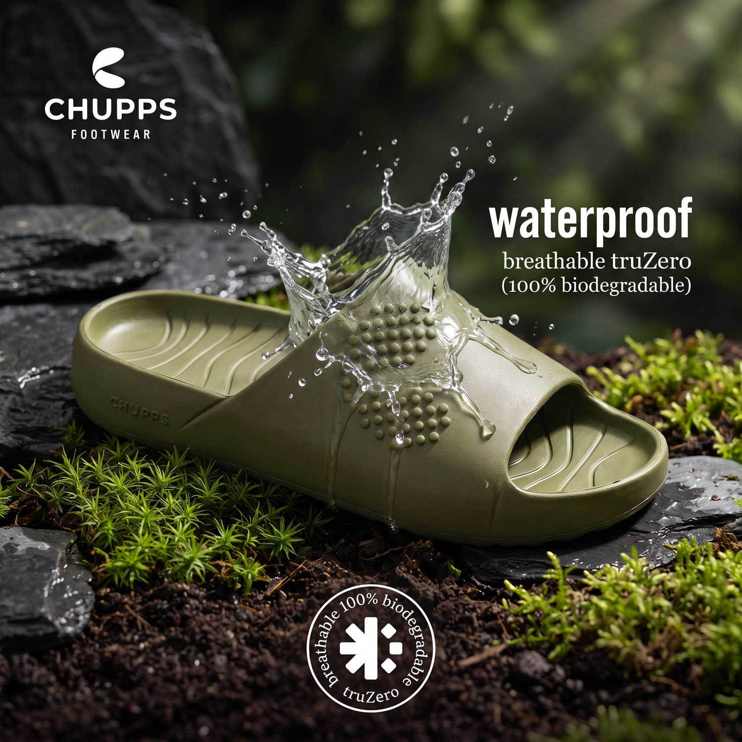 Image of Chupps Chupster Orthopaedic Everyday Comfort Cushioned AntiSkid Men Slides (Navy , 8)
