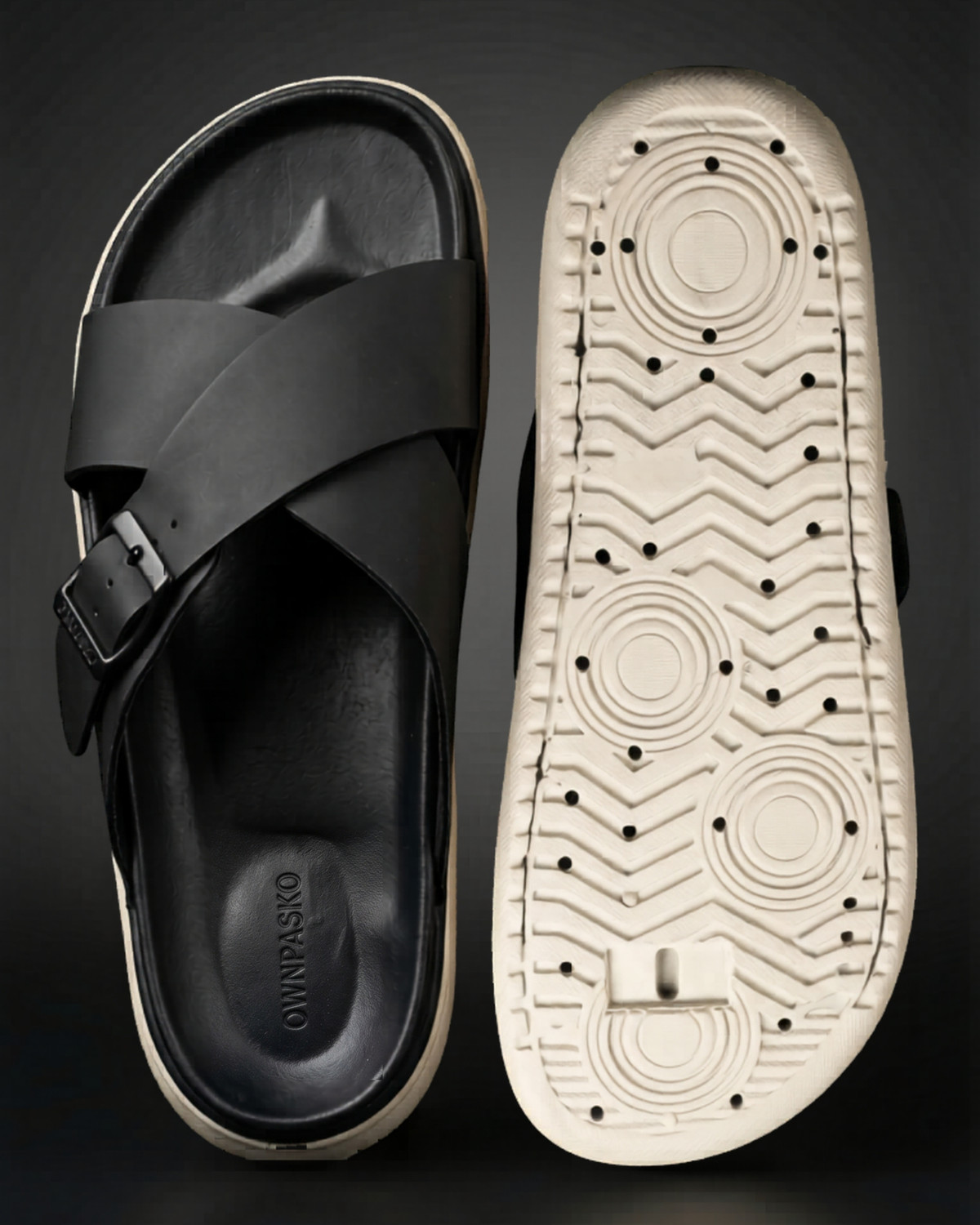 Image of OWN PASKO Men Flip Flops (Black , 9)