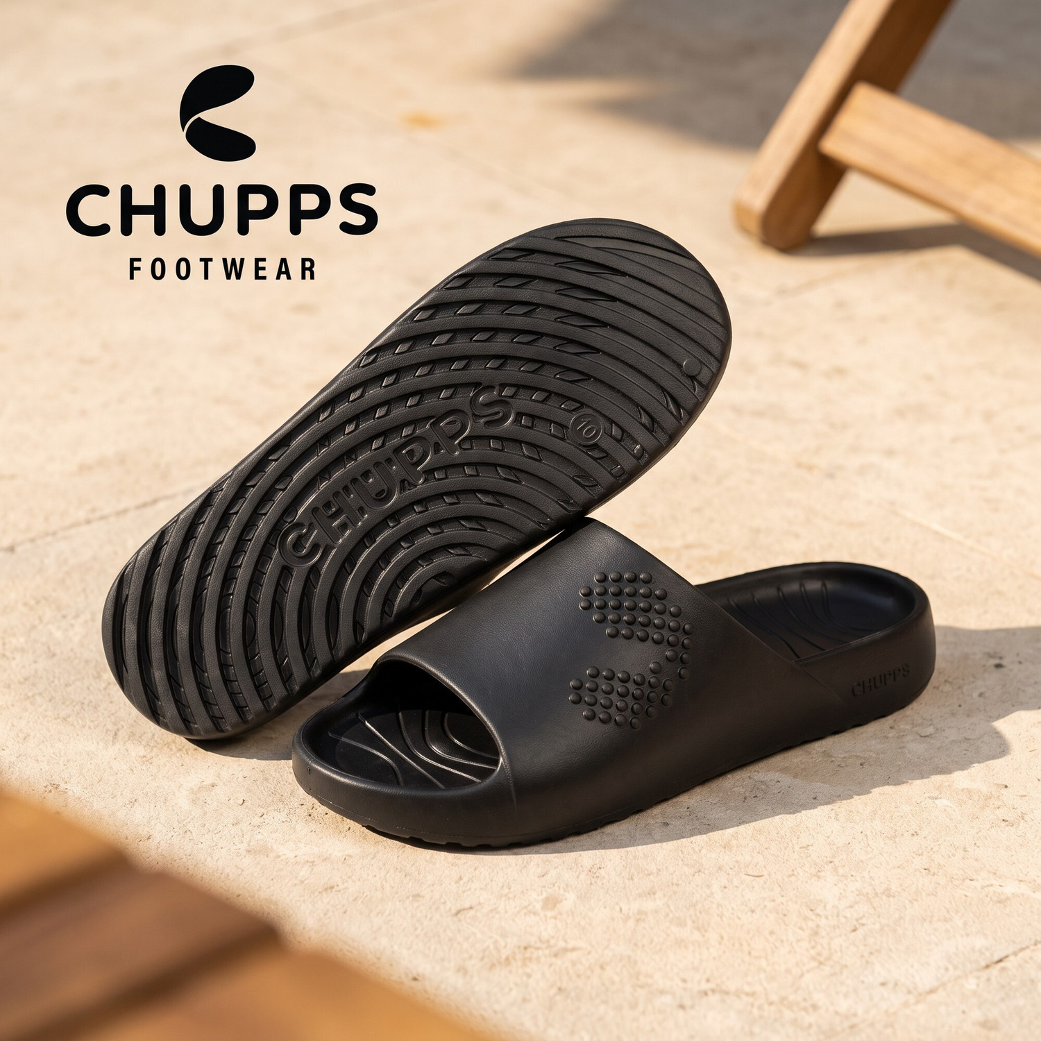 Image of Chupps Chupster Orthopaedic Everyday Comfort Cushioned AntiSkid Men Slides (Navy , 8)