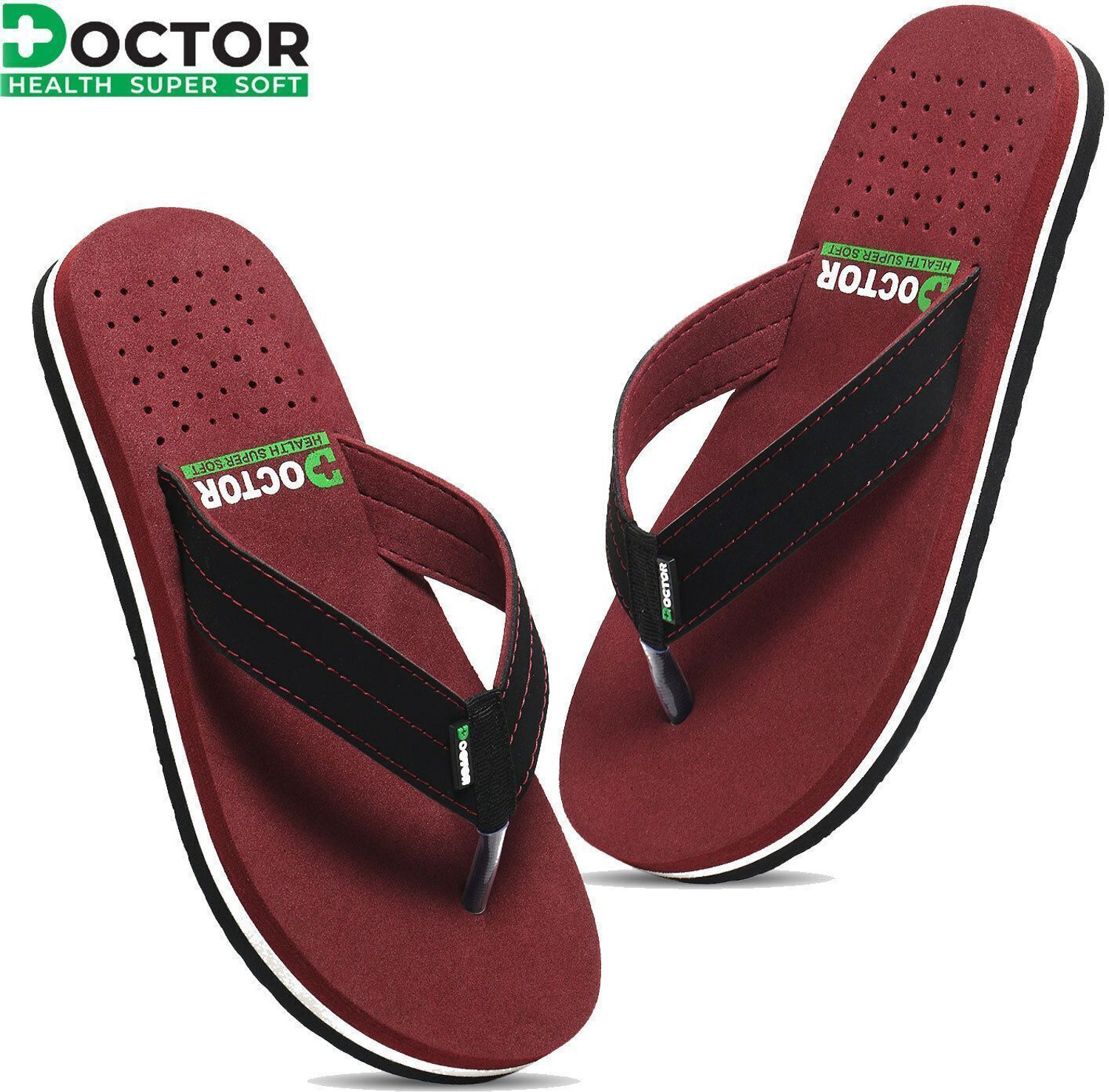 Image of Doctor Health Super Soft Premium Soft Comfortable Orthopaedic Diabetic Lightweight Antiskid Men Slippers (Black , 11)