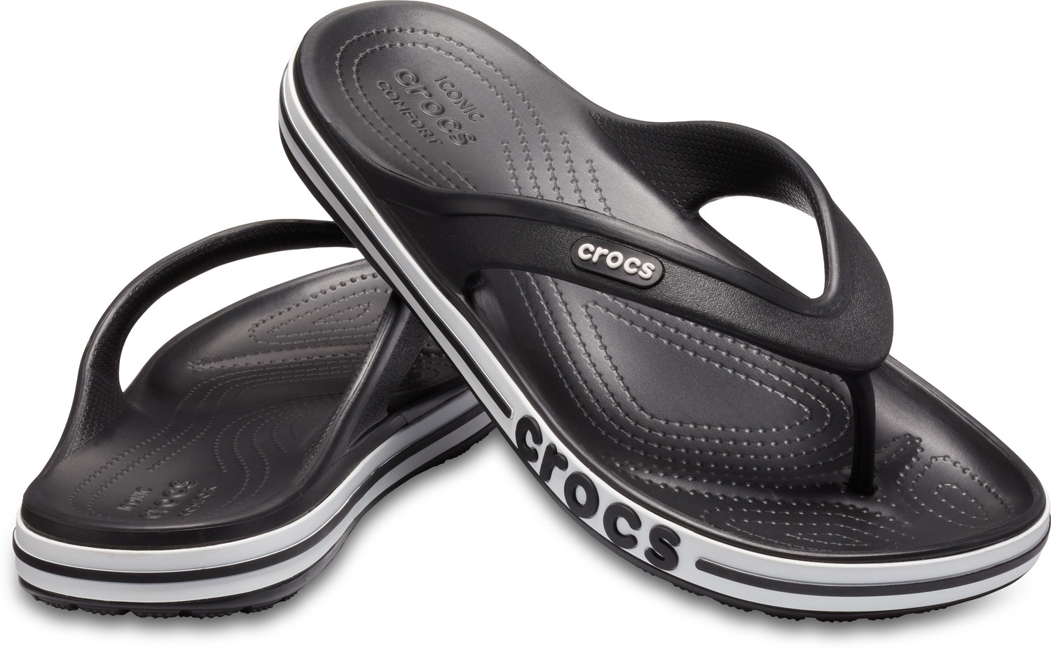 Crocs Bayaband Flip Flip Flops  (Black 7)