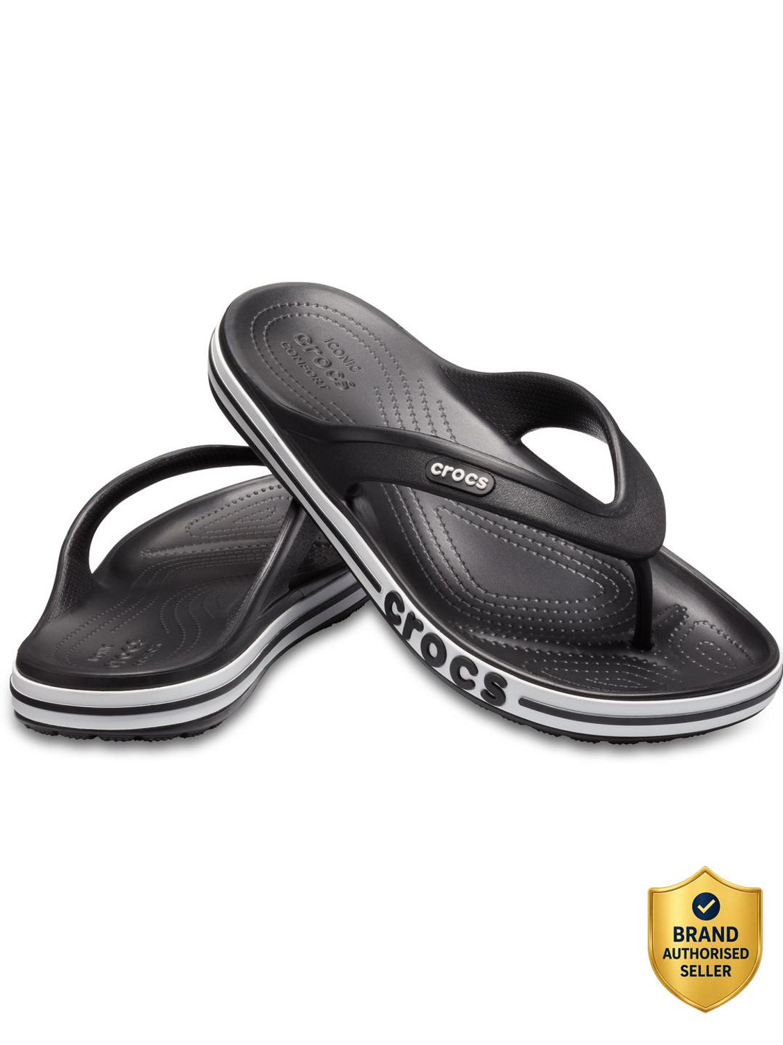 Bayaband Flip Flip Flops  (Black, White 9)