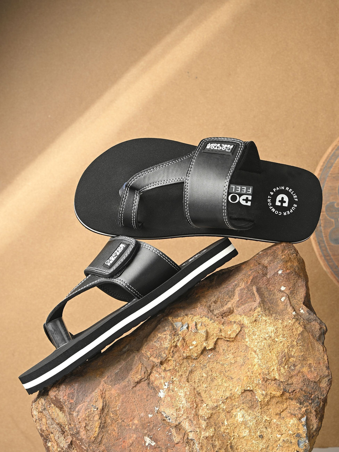 Image of Beto Plus Men Flip Flops (Brown , 10)