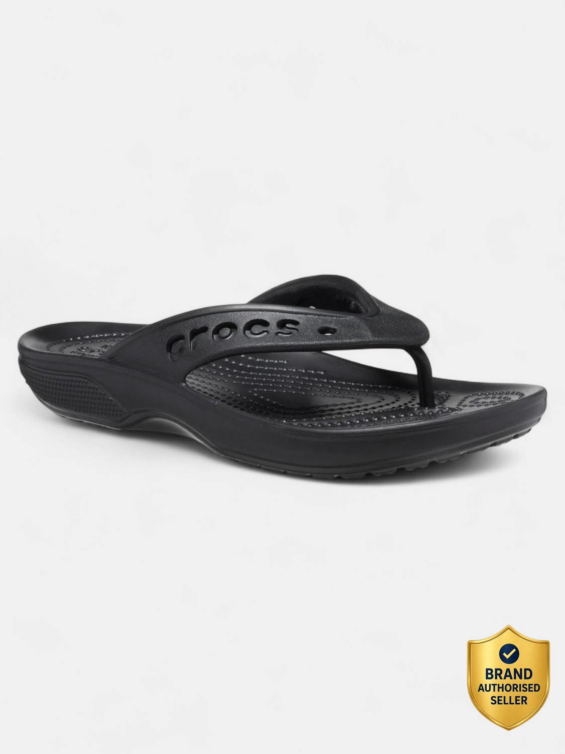Image of CROCS LiteRide Unisex Flip Flops (Black, Grey , 12 UK /India)