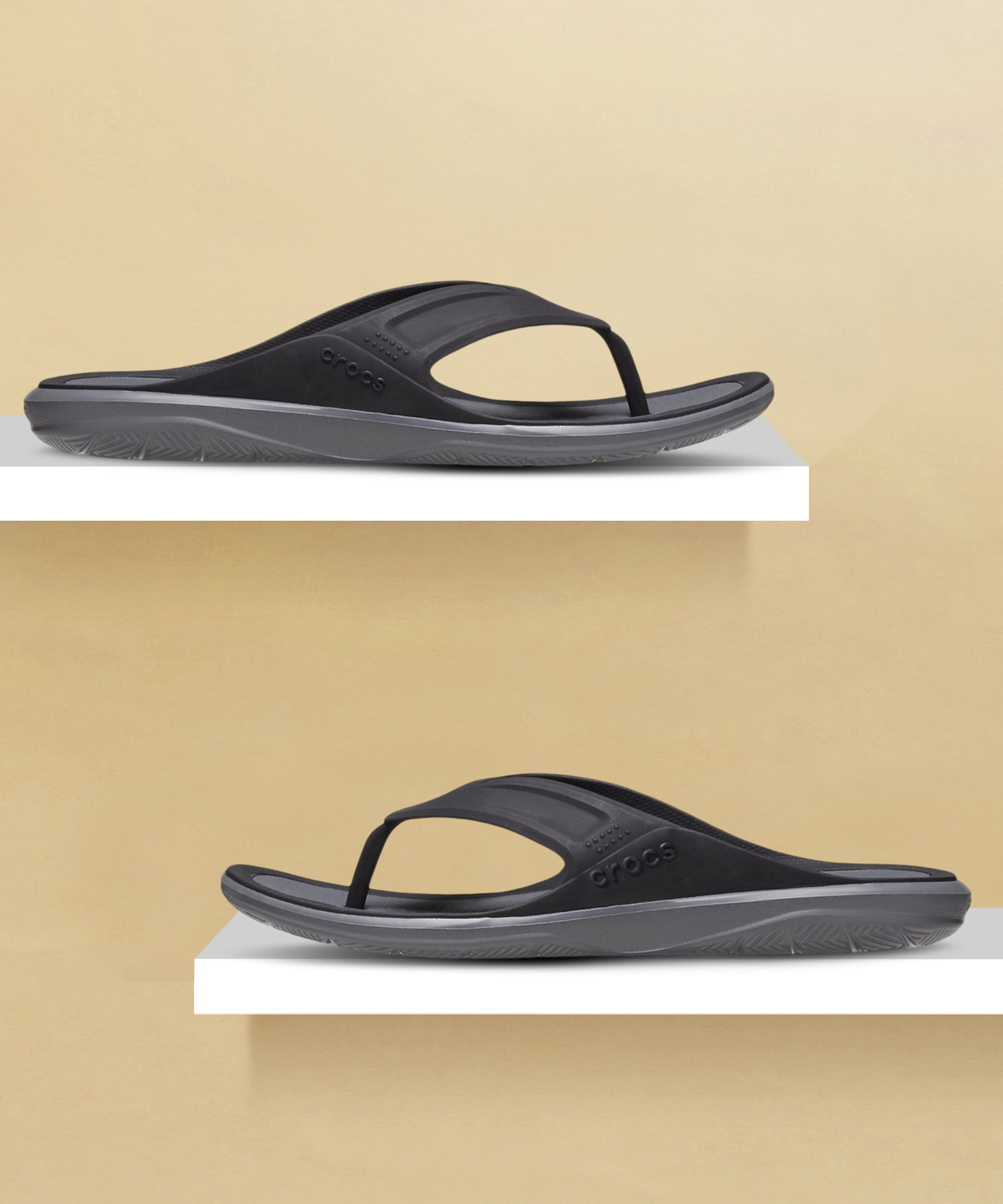 Image of CROCS Men's Swiftwater Wave Men Flip Flops (Black , 6 UK /India)