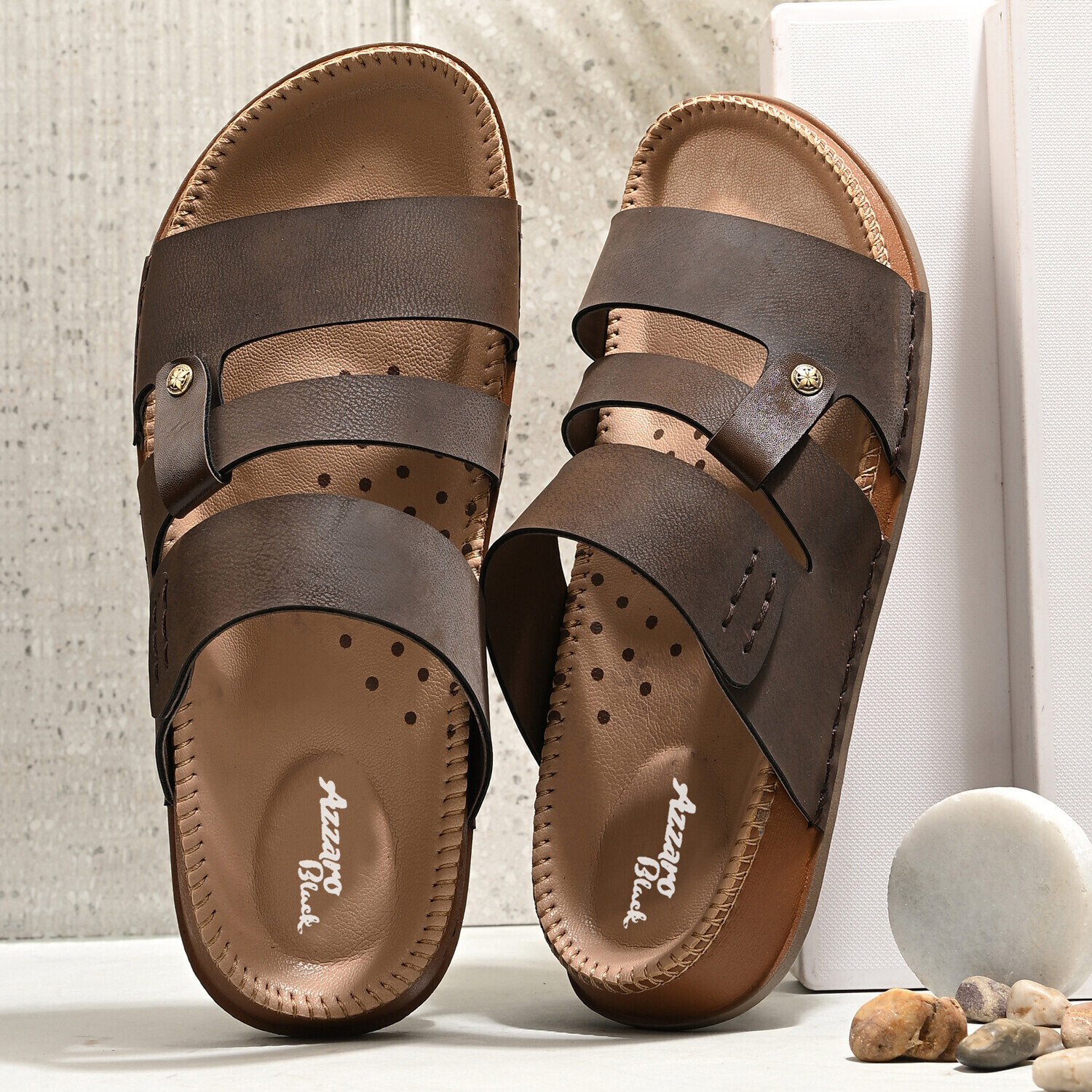Image of LATWOSCA Men Slippers (Brown , 7)