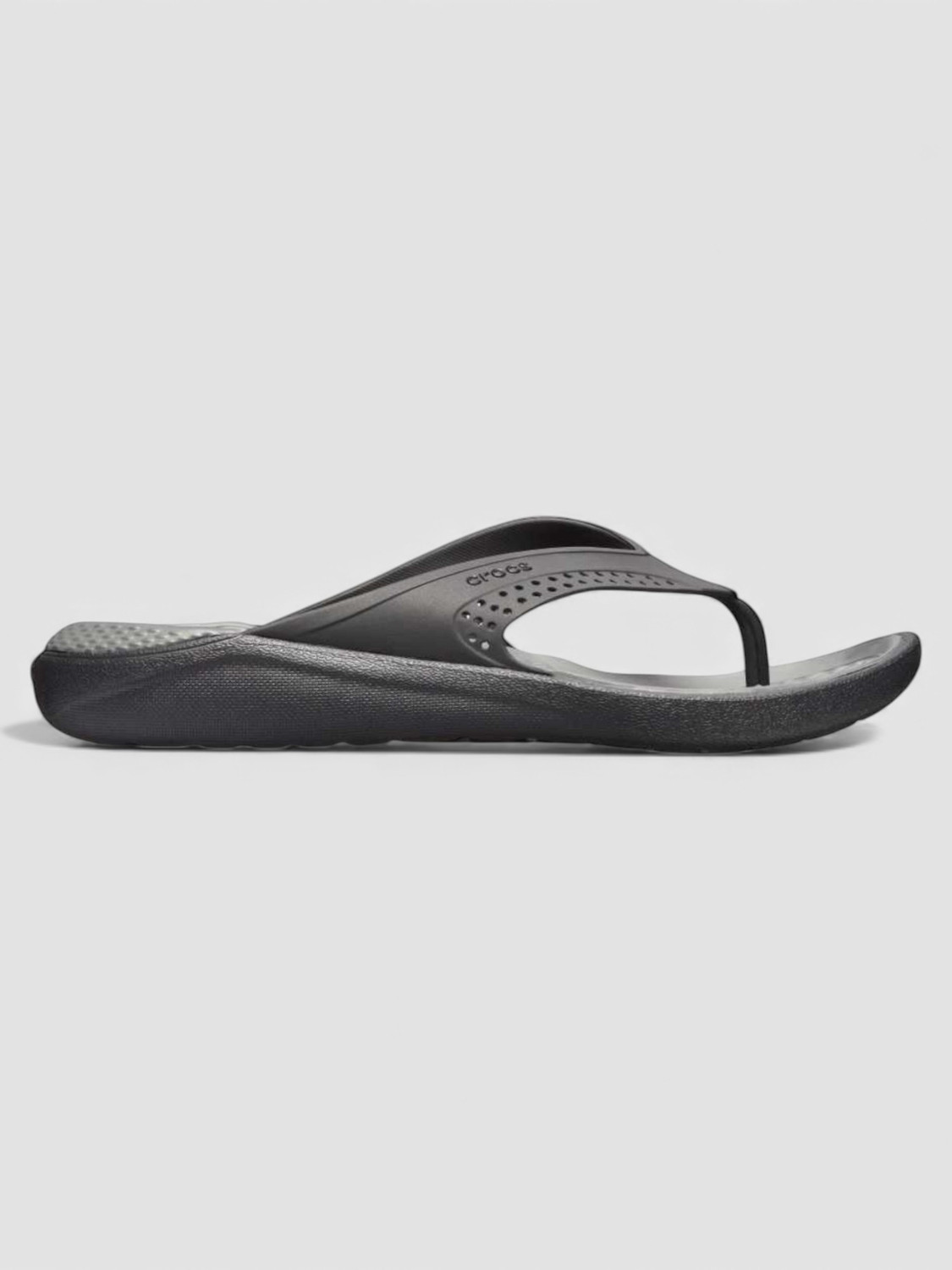 Image of CROCS LiteRide Unisex Flip Flops (Black, Grey , 12 UK /India)