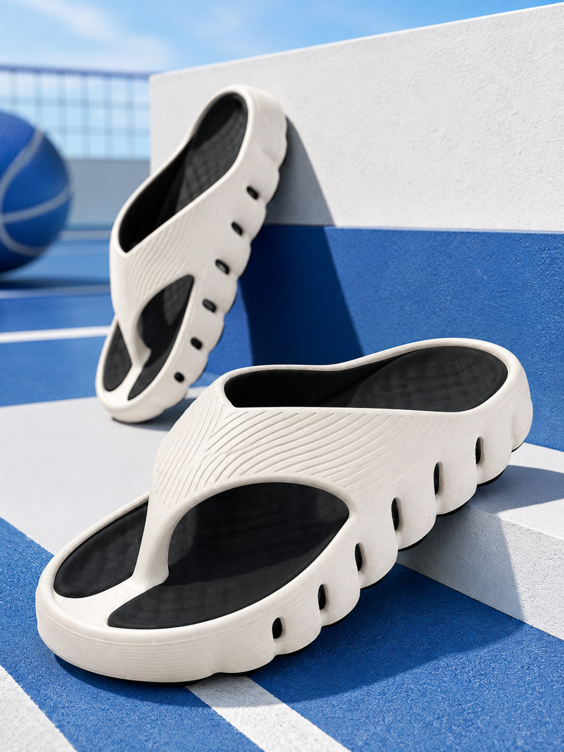 Image of RED TAPE Men Slides (White , 11)