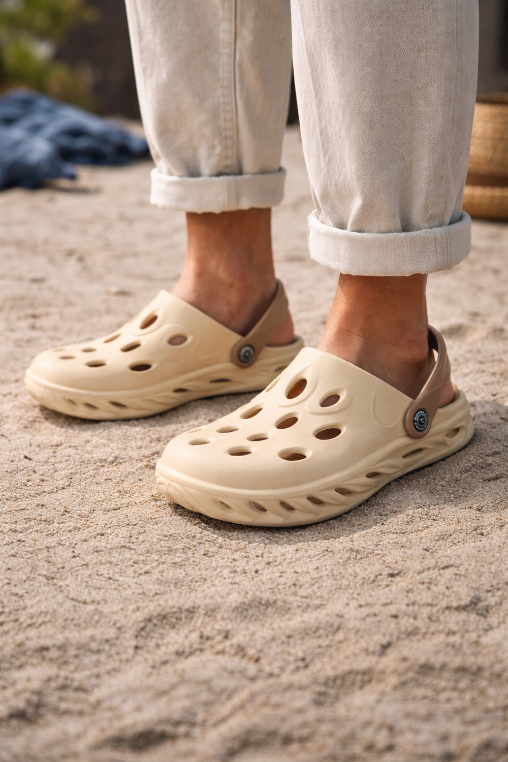 Image of CROCS Unisex Classic Clogs Sandal (Beige , 4 UK /India)