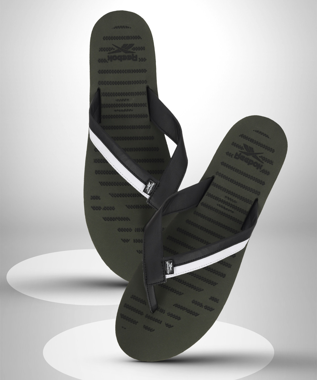 Reebok white flip flops best sale