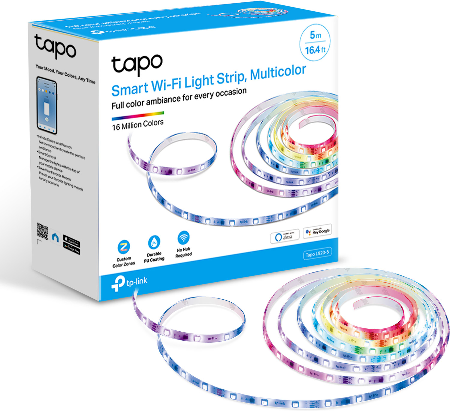 TP-Link Tapo L920-5 Smart Wi-Fi Light Multicolor, RGBIC Light Strip