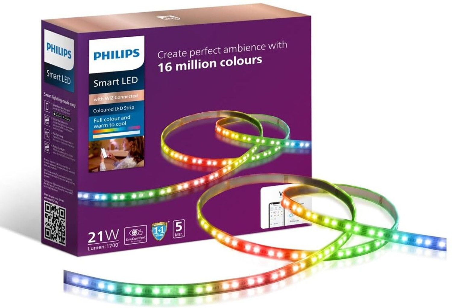 PHILIPS 5 Meter Wi-Fi Smart LED Strip with Music Sync, Voice Control & Dimmable feature Light Strip