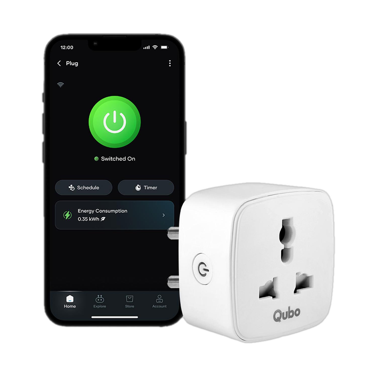 Qubo 10A Smart Plug Hero Group with Energy Monitoring & Suitable for s