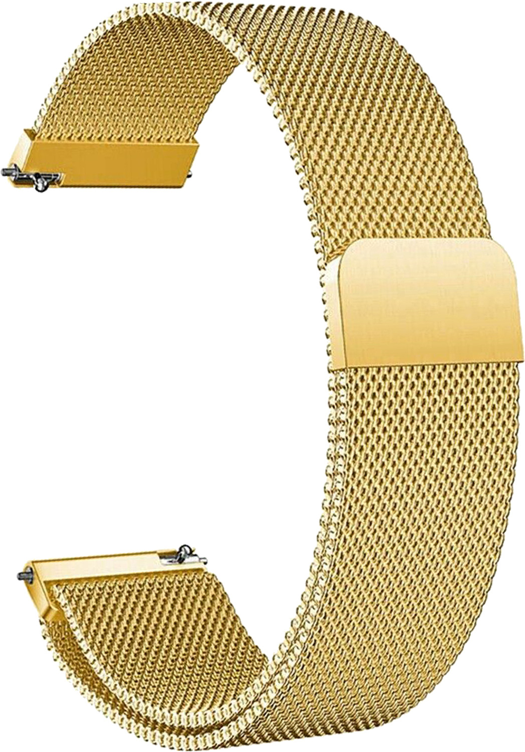 ACM WSM4M20GL1807F Watch Strap Magnetic Loop 20mm for Zebronics Zeb Fit5220ch Smartwatch Luxury Metal Chain Band Champagne Gold Smart Watch Strap Gold Price History