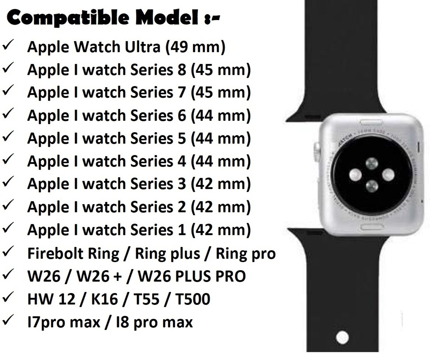 Image of BLACK LOVIES 49 MM OCEAN ULTRA WATCH STRAP Smart Watch Strap