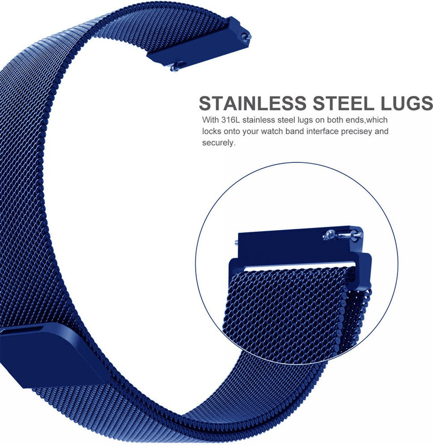 Image of AOnes Magnetic Loop Watch Strap for Ambrane Wise Eon Smart Watch Strap